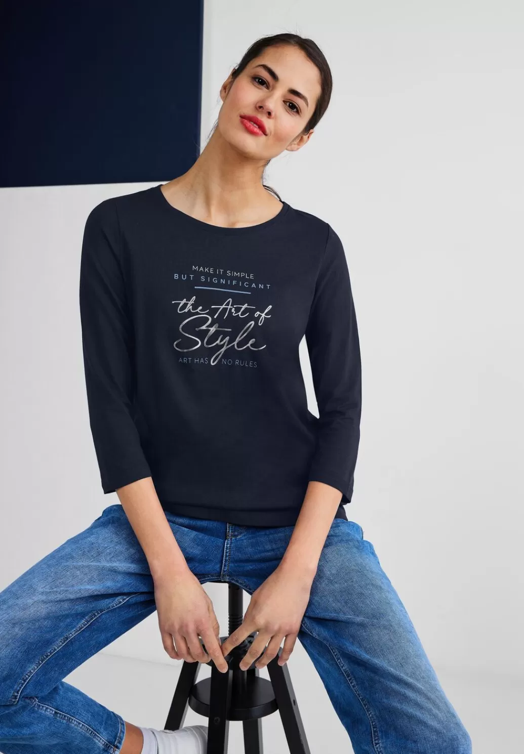 Street One Shirt Mit Wording^Damen 3/4-Arm Shirts