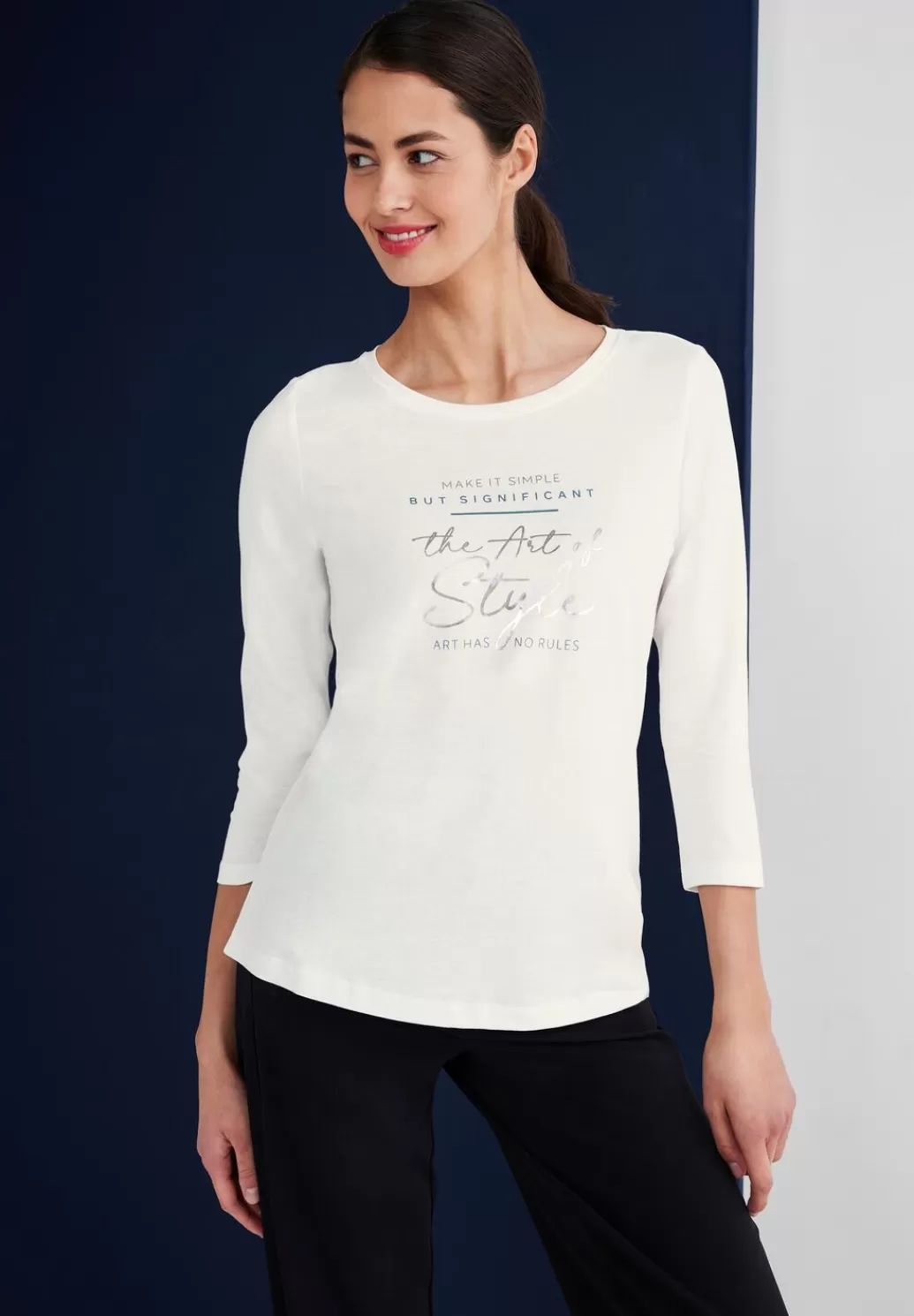 Street One Shirt Mit Wording^Damen 3/4-Arm Shirts