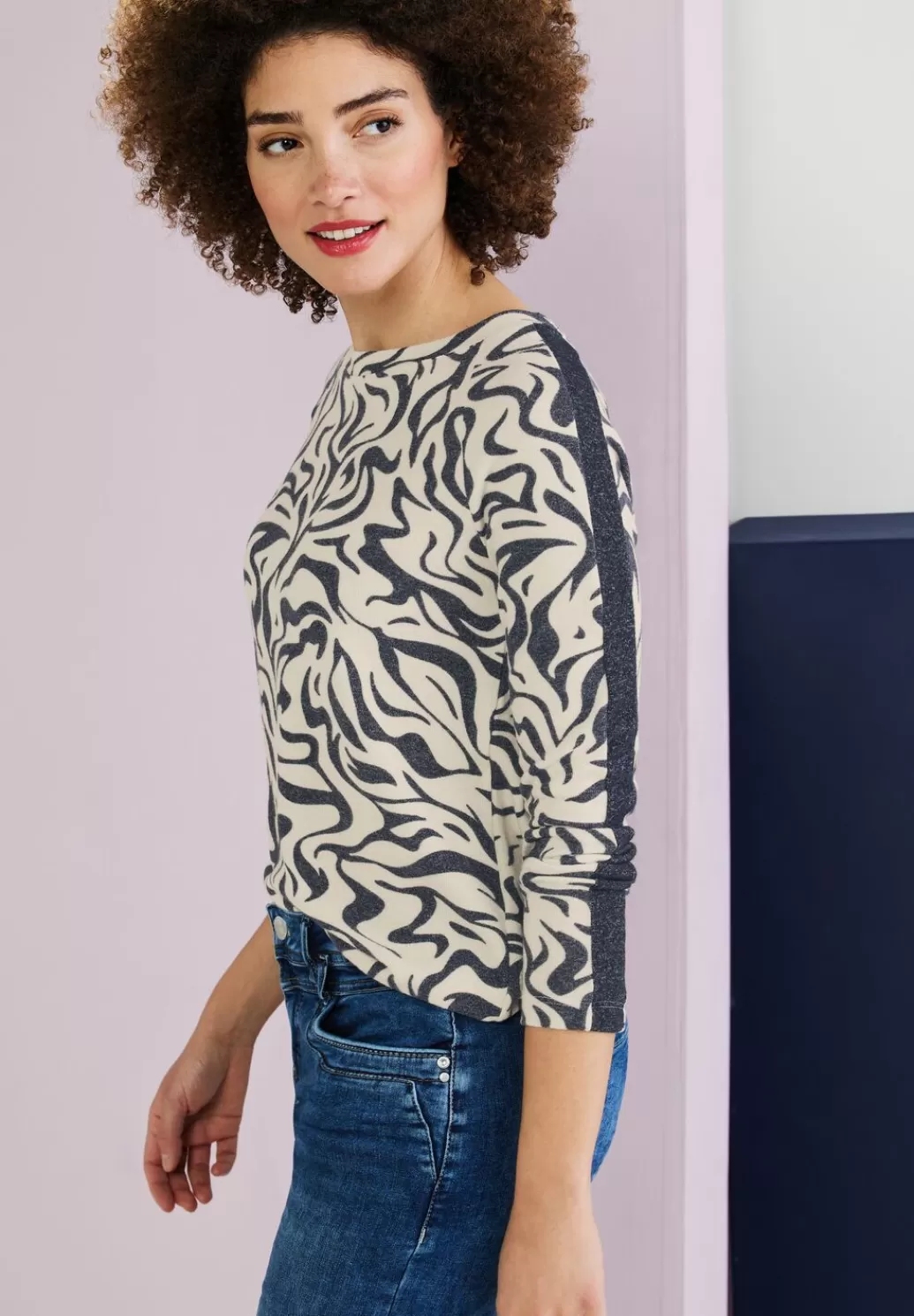 Street One Shirt Mit Zebra Print^Damen Langarm Shirts