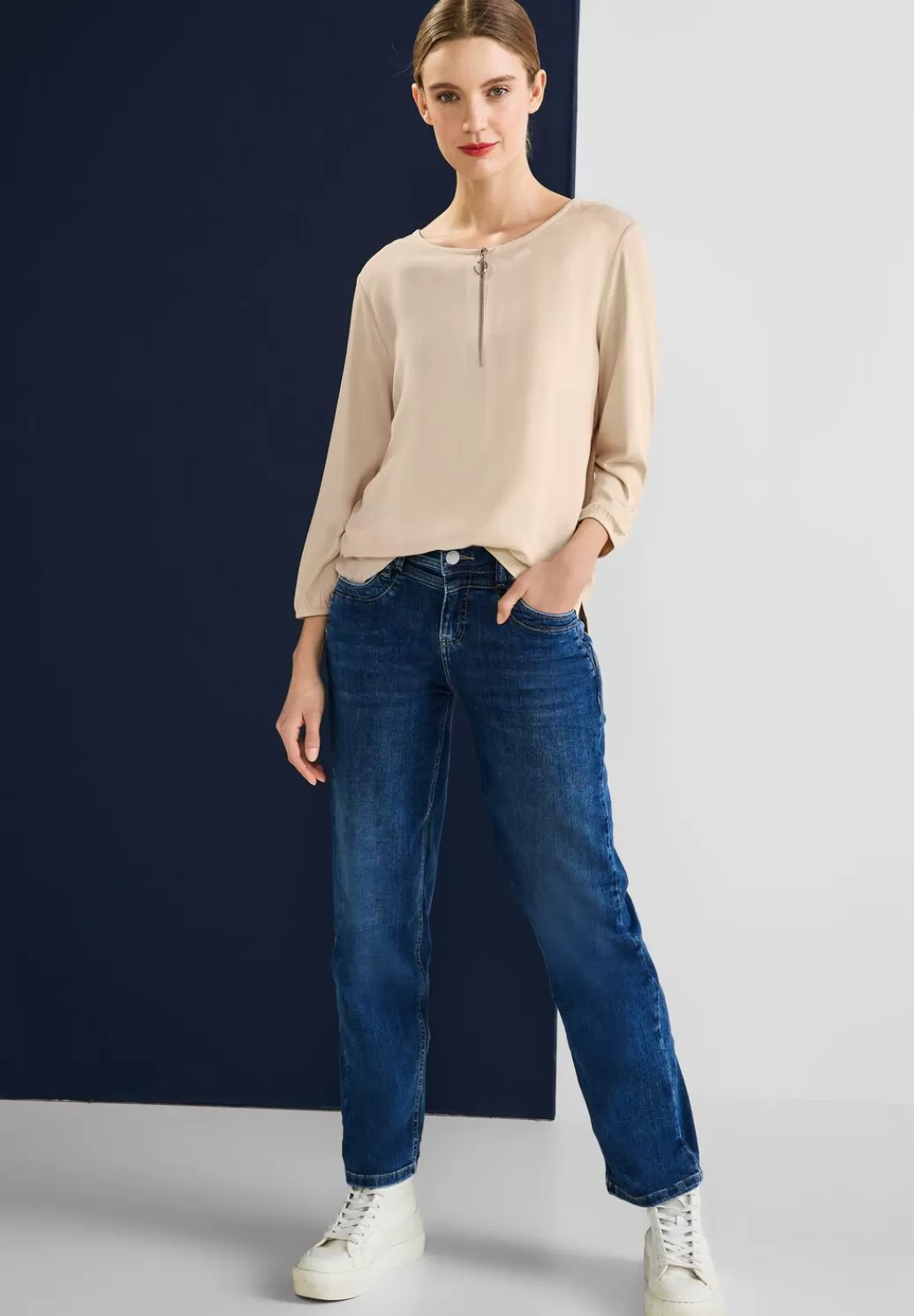 Street One Shirt Mit Zipper^Damen 3/4-Arm Shirts