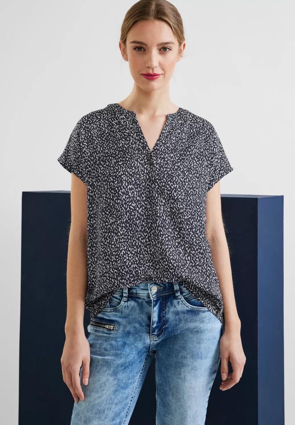 Street One Shirtbluse Mit Minimalprint^Damen Kurzarm Blusen