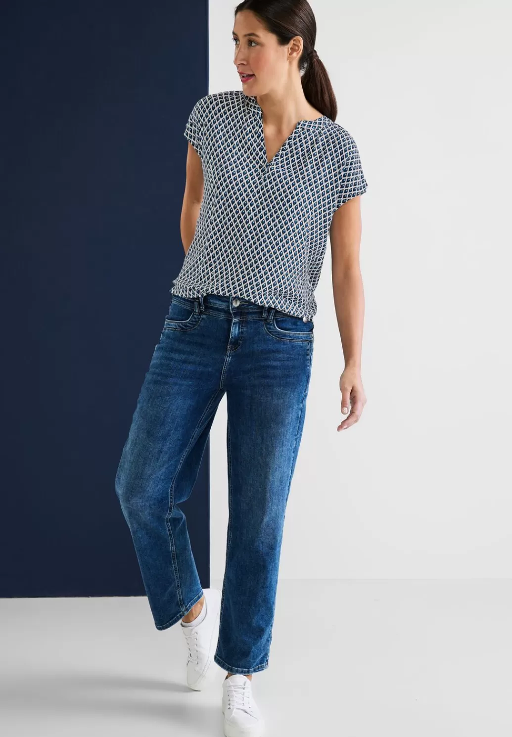 Street One Shirtbluse Mit Minimalprint^Damen Kurzarm Blusen