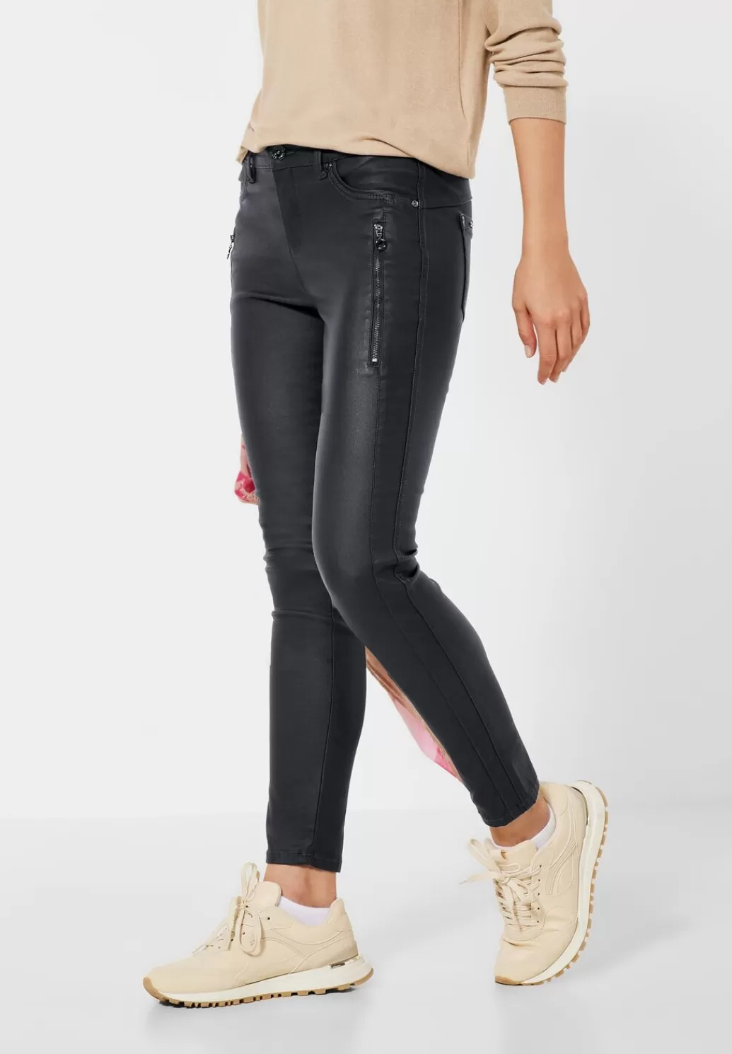 Street One Slim Fit Hose Mit Coating^Damen Lange Hosen