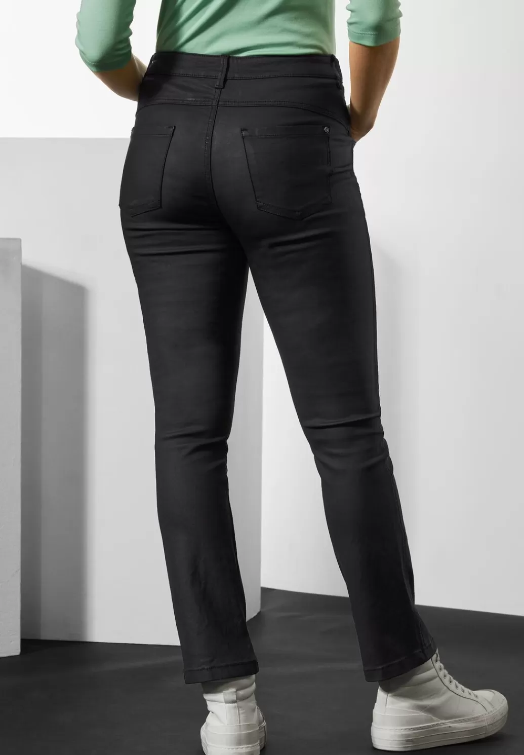 Street One Slim Fit Hose Mit Coating^Damen Lange Hosen