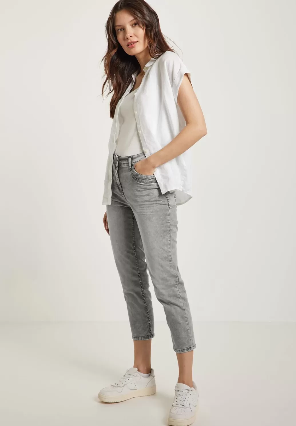 Street One Slim Fit Jeans In Grau^Damen 7/8 Jeans