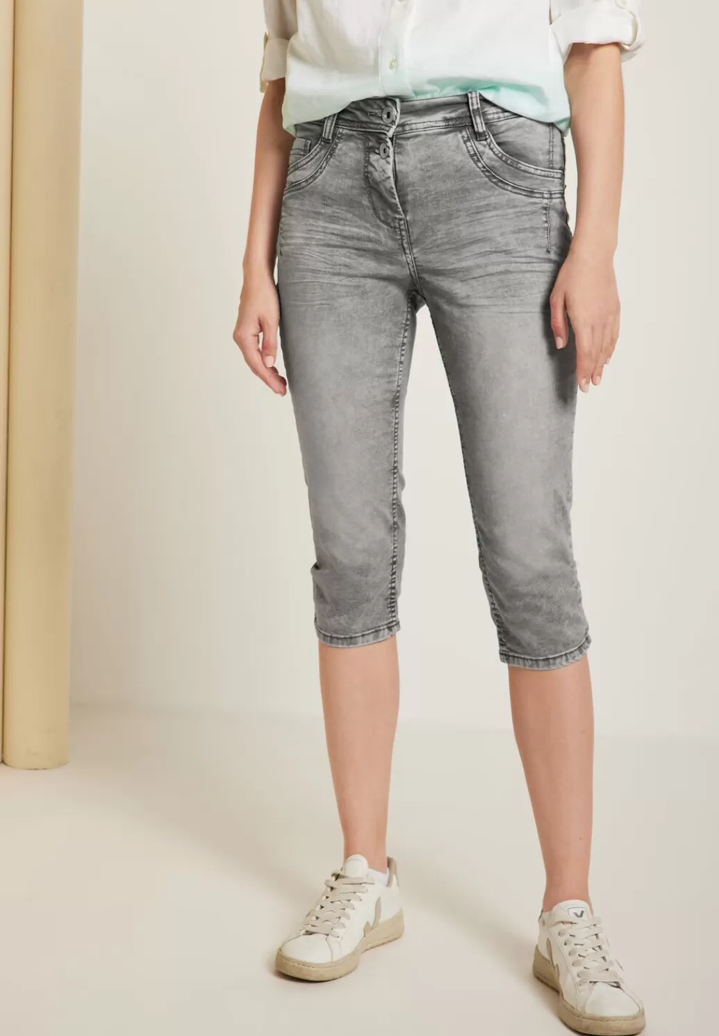 Street One Slim Fit Jeans In Grau^Damen 3/4 Jeans