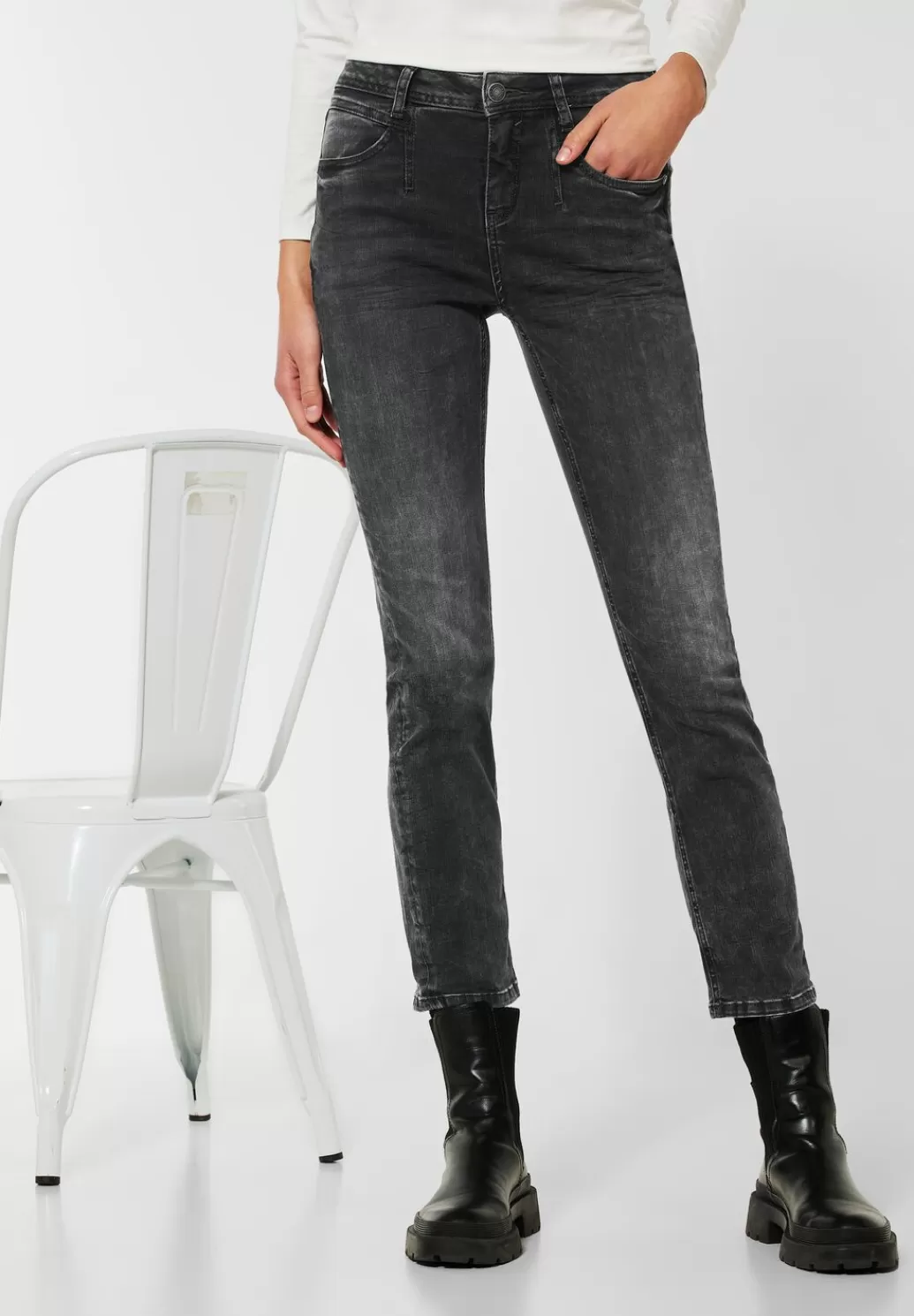 Street One Slim Fit Jeans In High Waist^Damen Lange Jeans