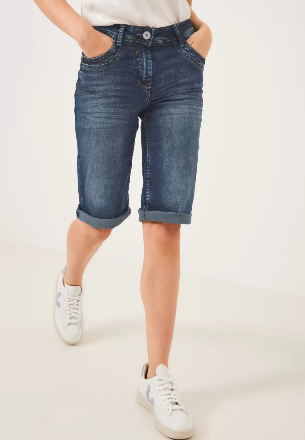 Street One Slim Fit Jeansbermuda^Damen Kurze Jeans