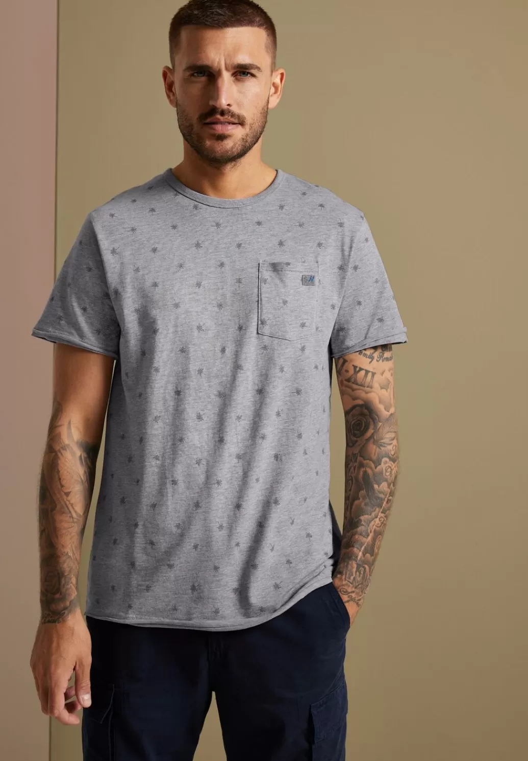 Street One Slub Print T-Shirt^Herren T-Shirts & Polos