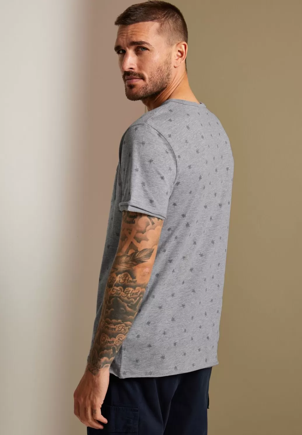 Street One Slub Print T-Shirt^Herren T-Shirts & Polos