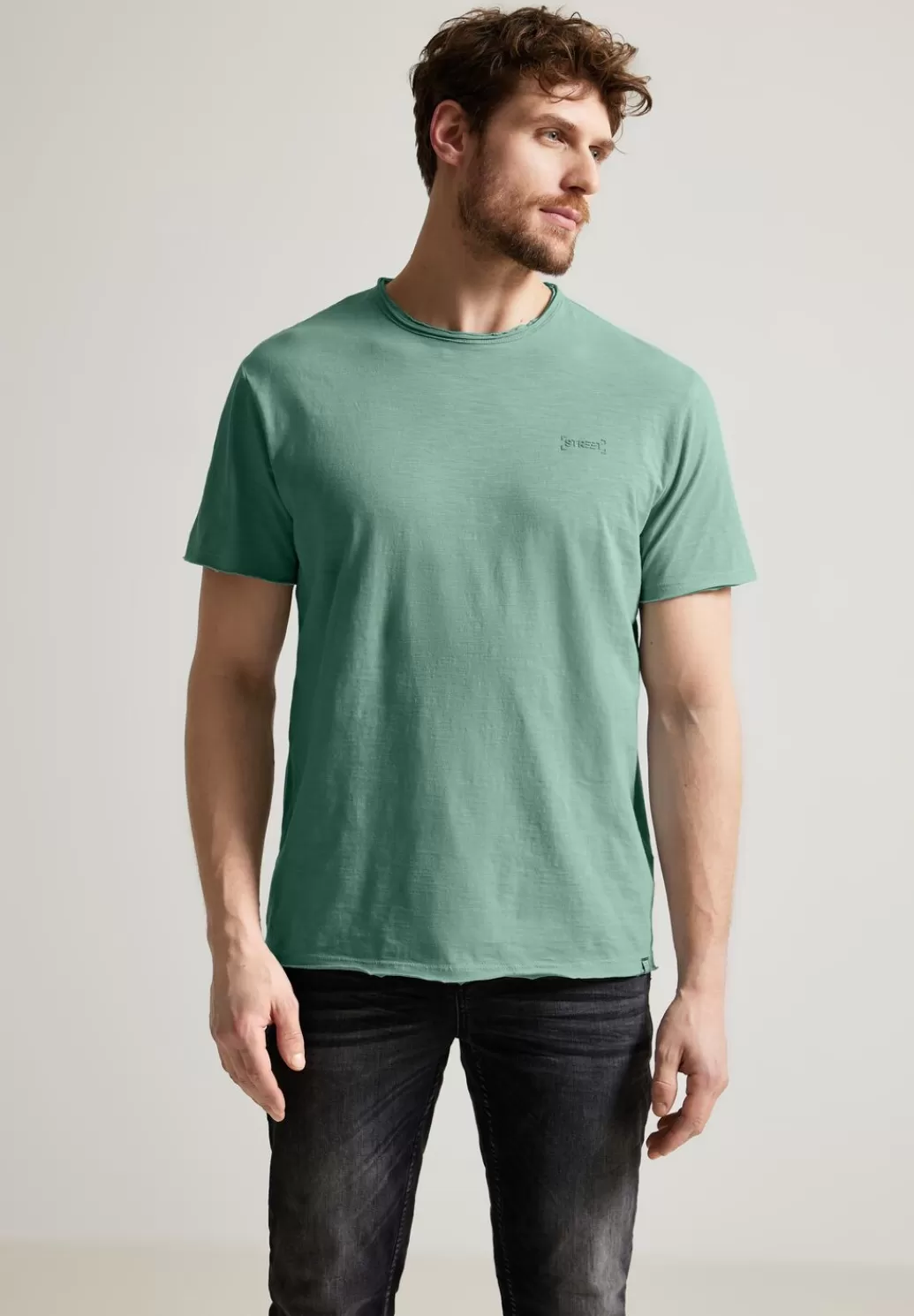 Street One Slub T Mit Offenen Kanten^Herren T-Shirts & Polos