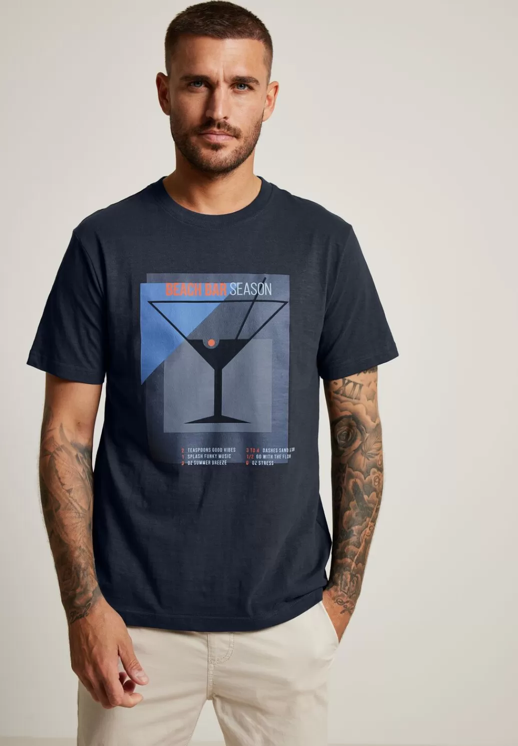 Street One Slub T-Shirt Mit Frontprint^Herren T-Shirts & Polos