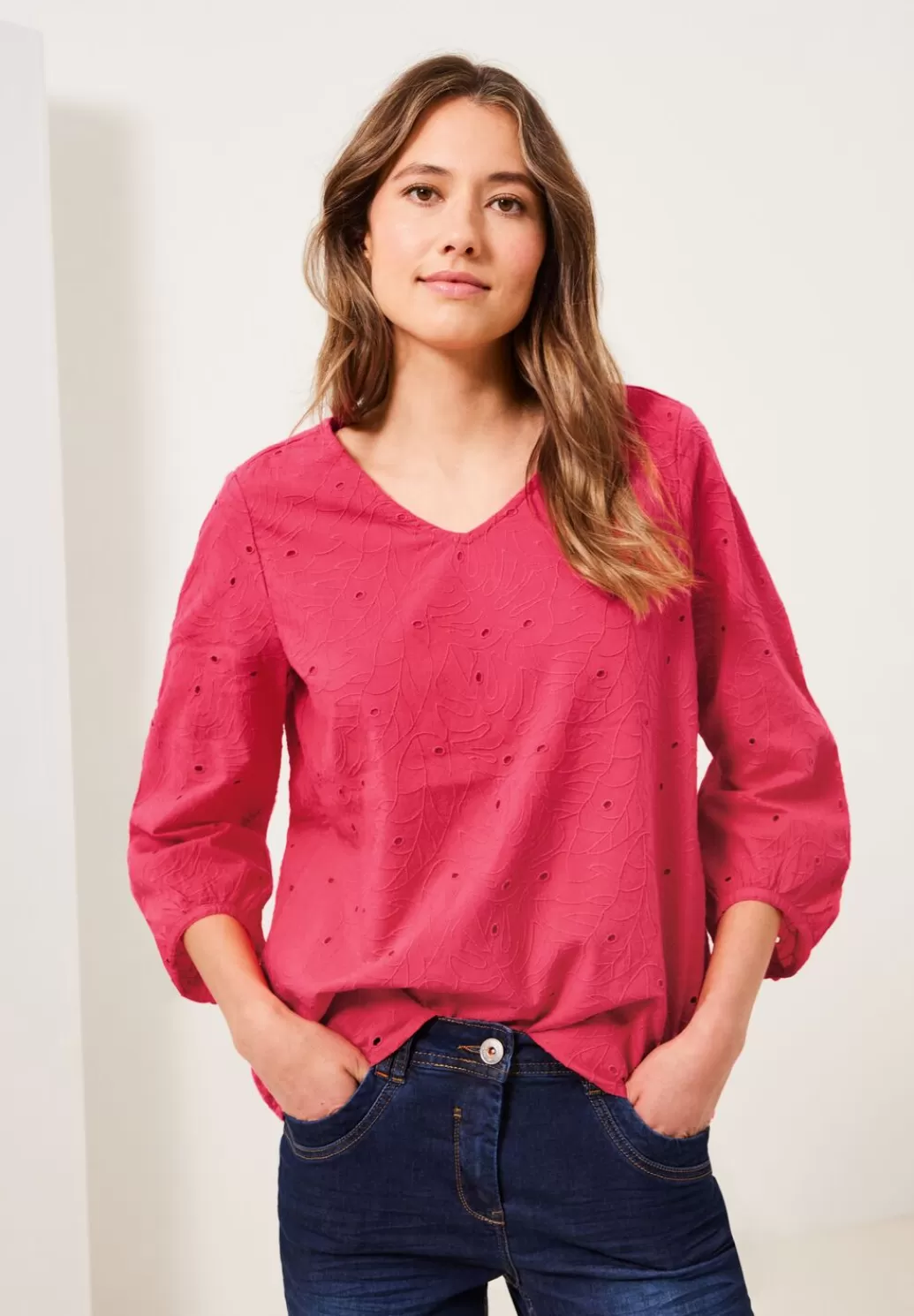 Street One Stickerei Bluse Mit 3/4 Arm^Damen 3/4-Arm Blusen