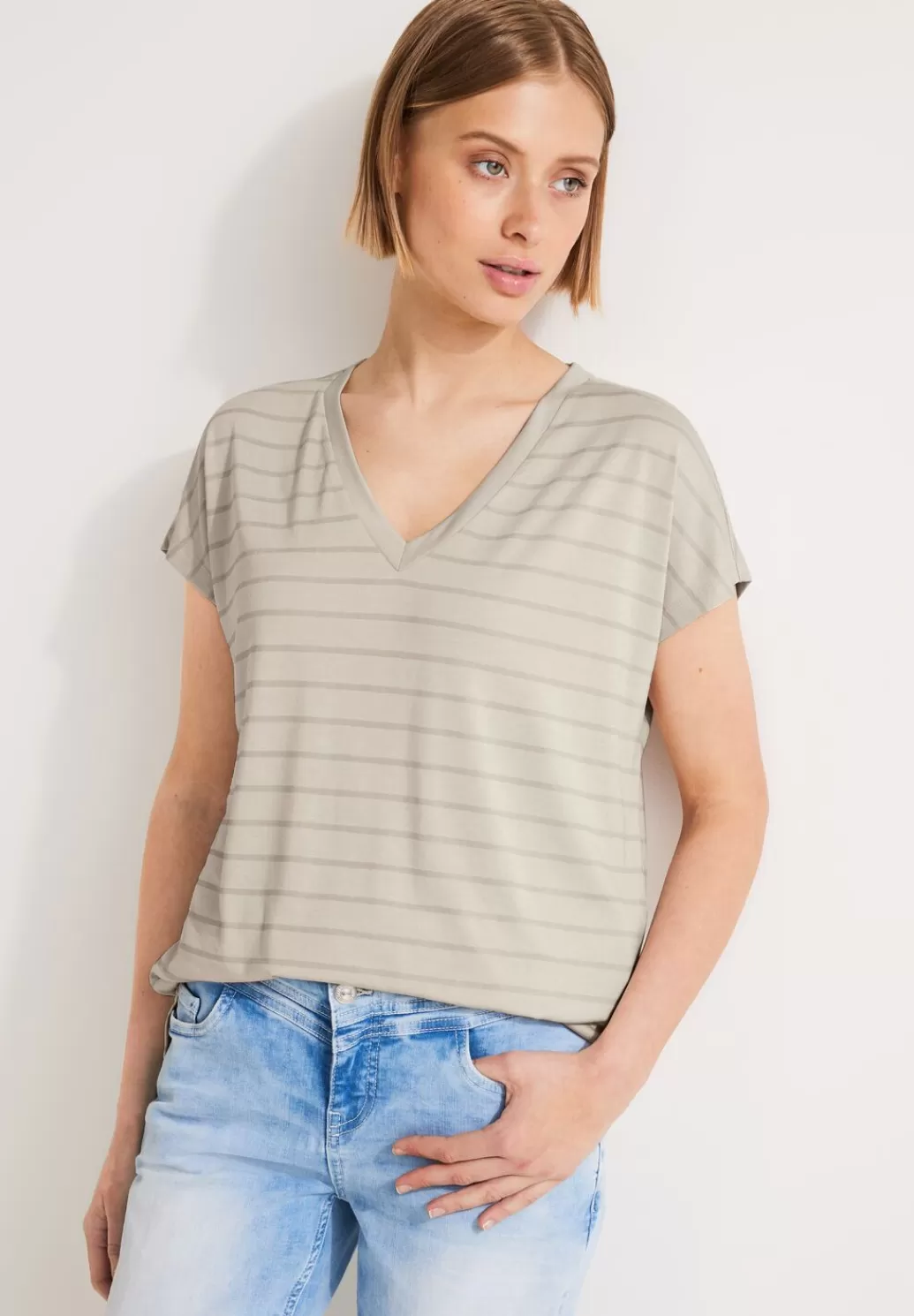 Street One Streifenshirt Mit V-Neck^Damen Shirts