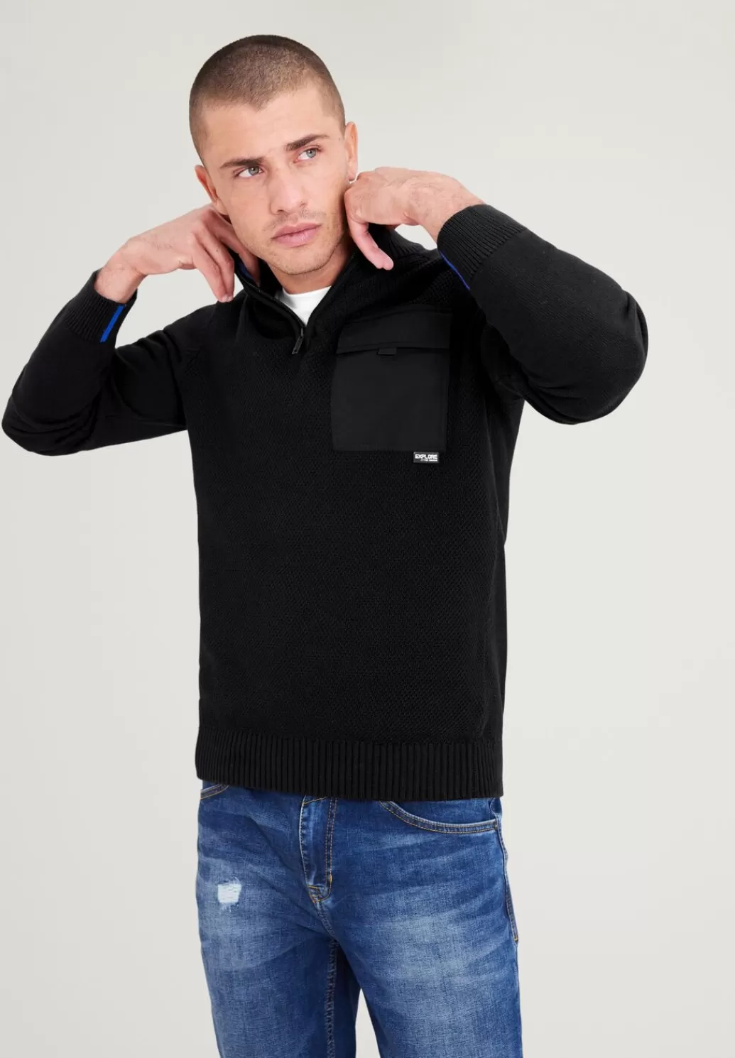 Street One Stricktroyer Im Materialmix^Herren Pullover & Strickjacken