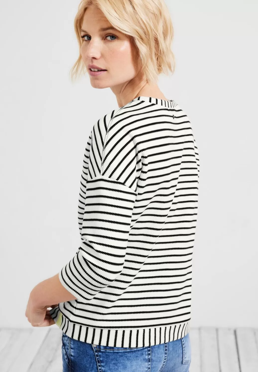 Street One Struktur Streifen Shirt^Damen 3/4-Arm Shirts