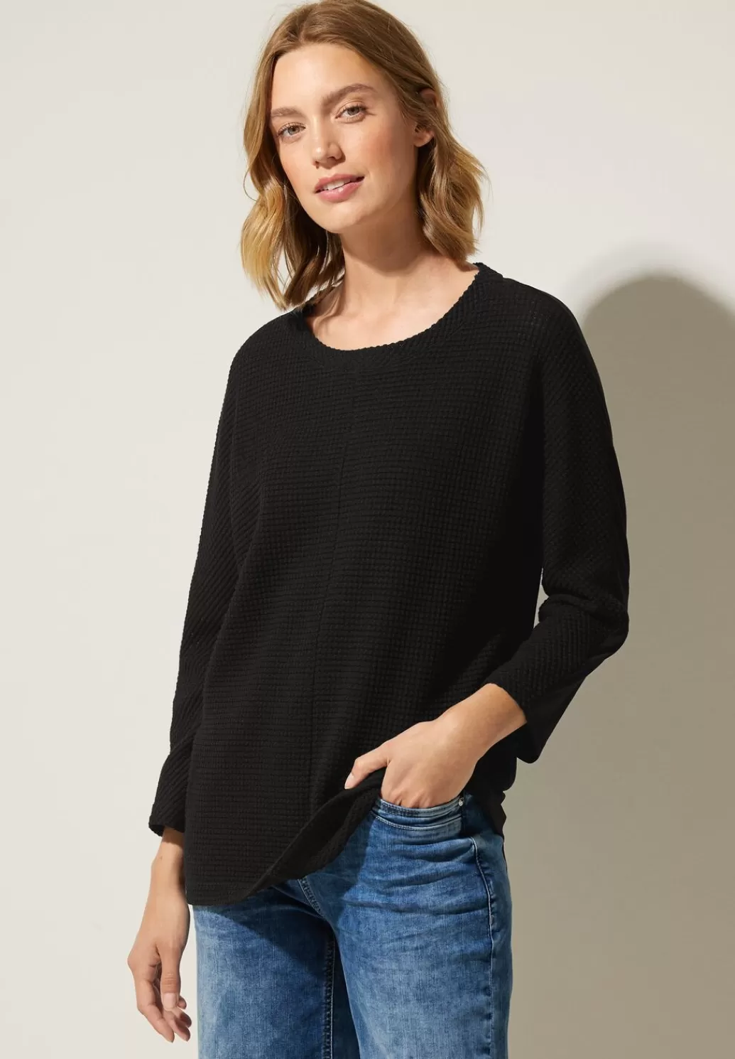 Street One Strukturmix Shirt^Damen 3/4-Arm Shirts