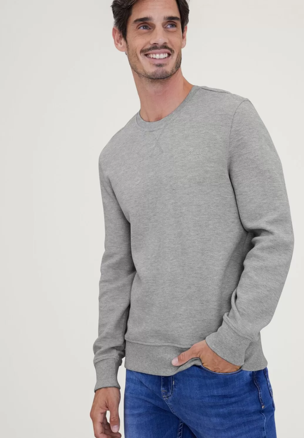 Street One Sweatshirt In Pique^Herren Sweat