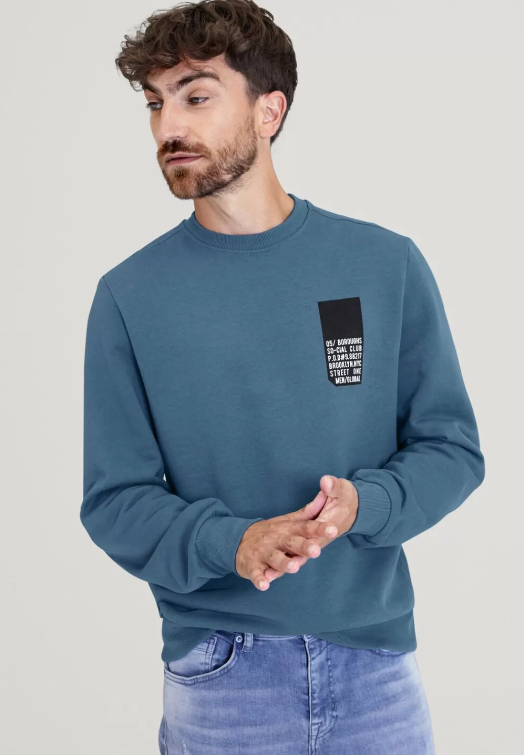 Street One Sweatshirt Mit Brustprint^Herren Sweat