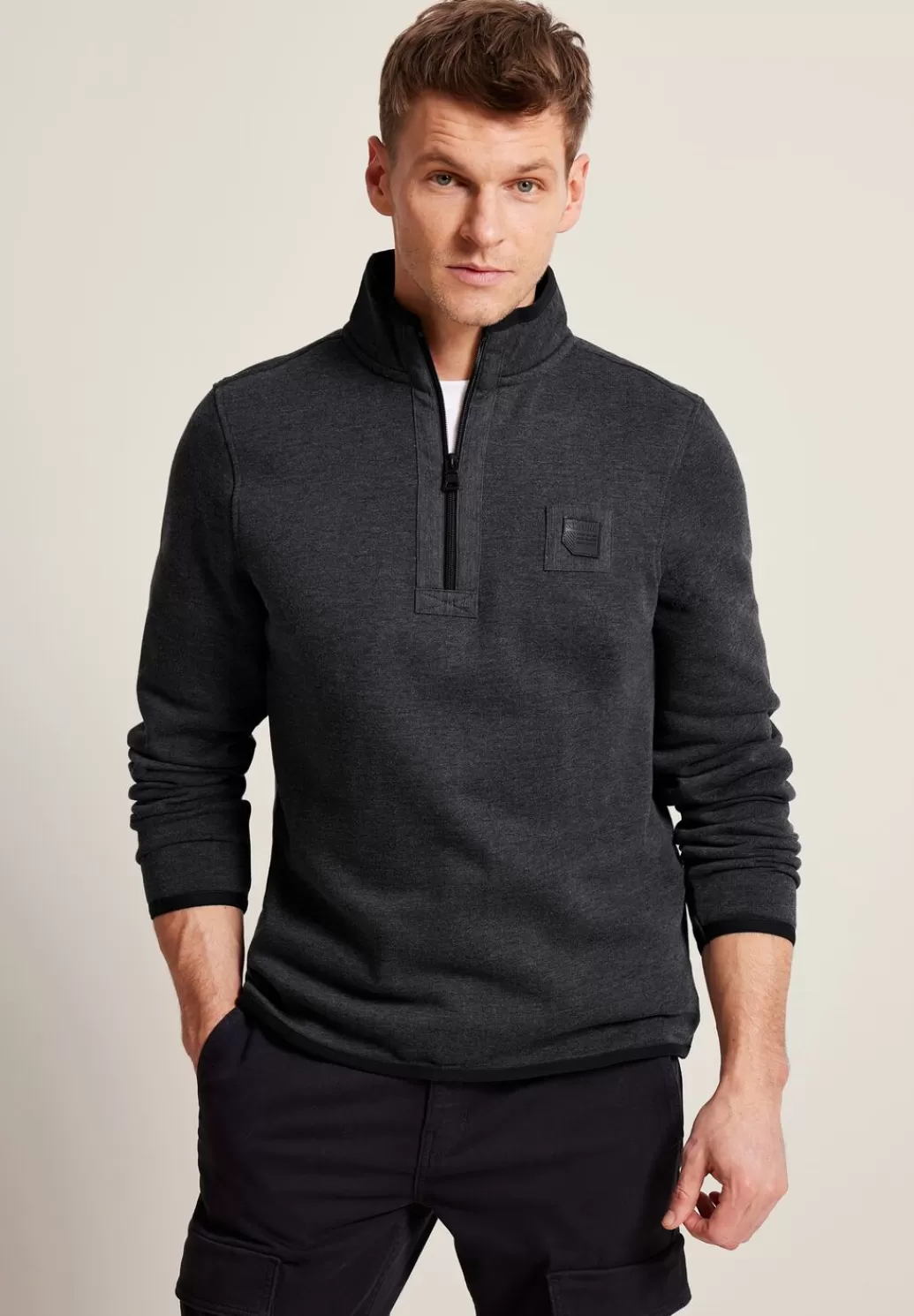 Street One Sweatshirt Mit Troyerkragen^Herren Sweat