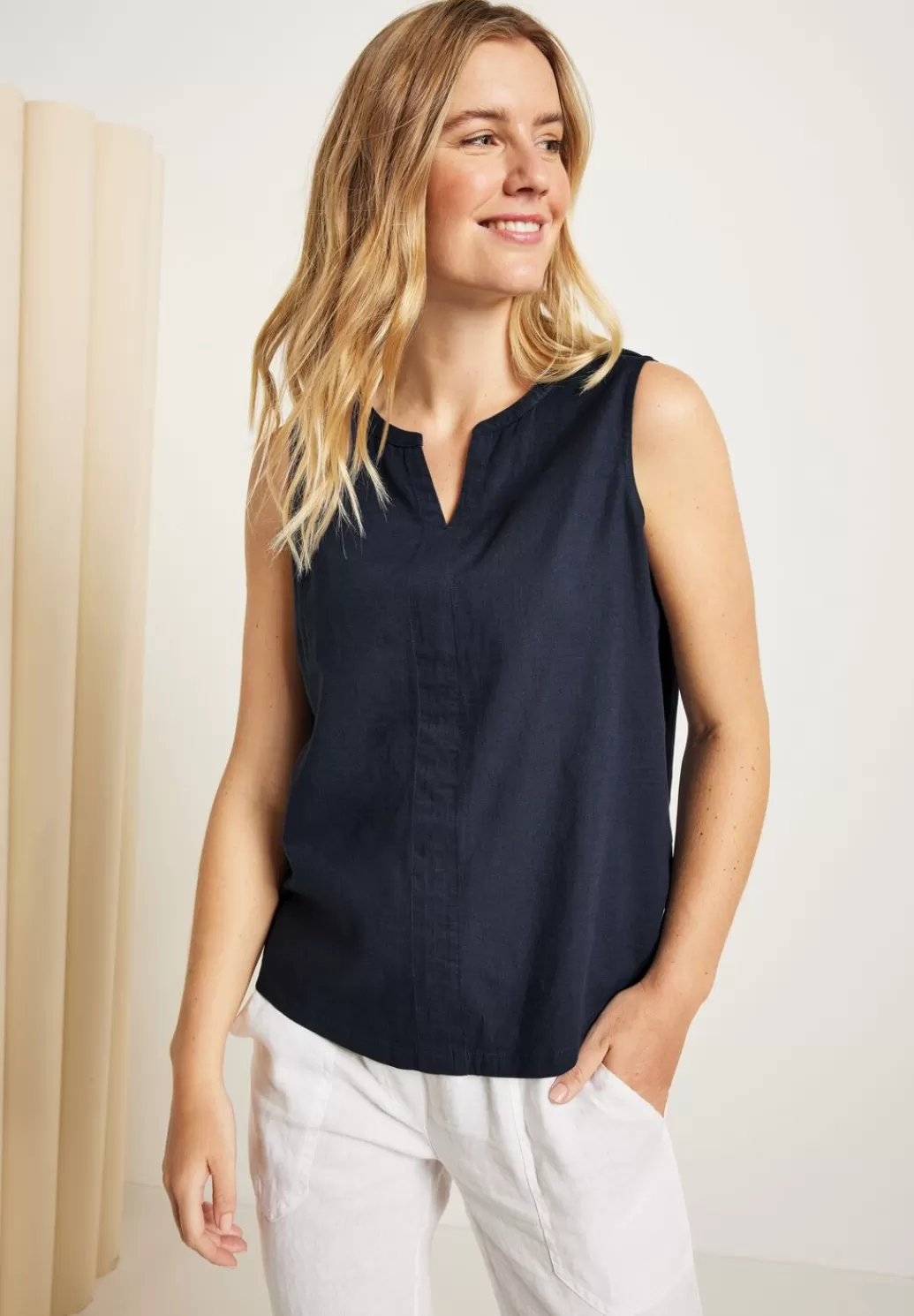 Street One Top Im Leinenmix^Damen Armellose Blusen