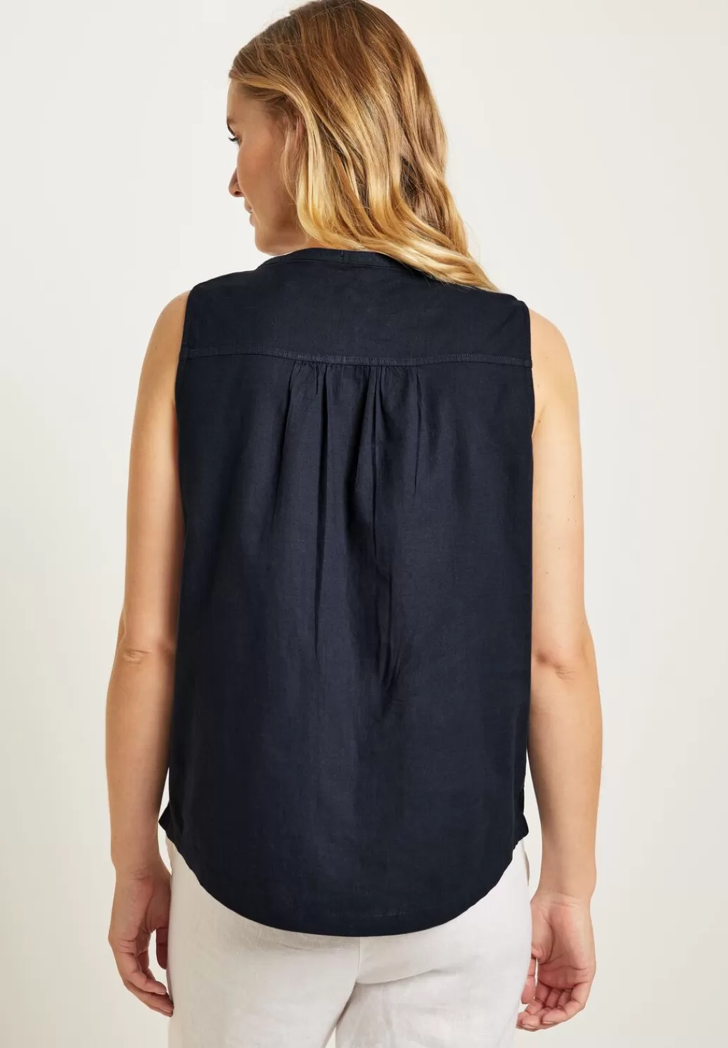 Street One Top Im Leinenmix^Damen Armellose Blusen