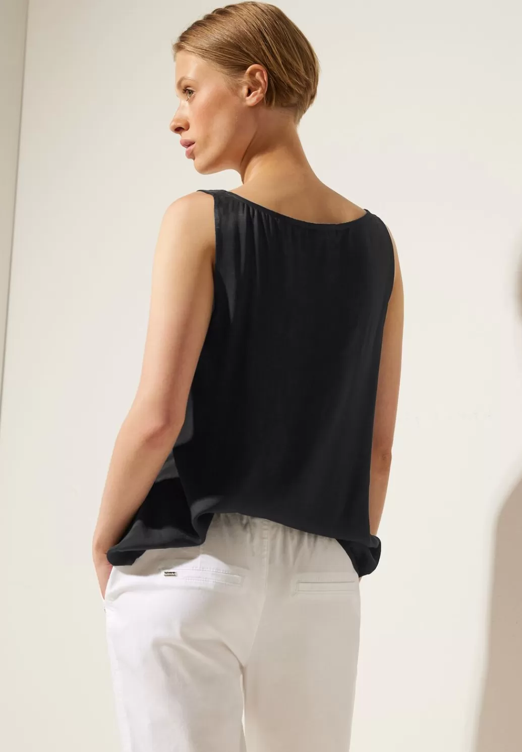 Street One Top Im Satin Look^Damen Armellose Blusen