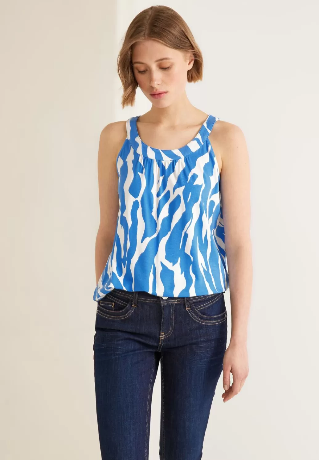 Street One Top Mit Blauem Zebraprint^Damen Tops