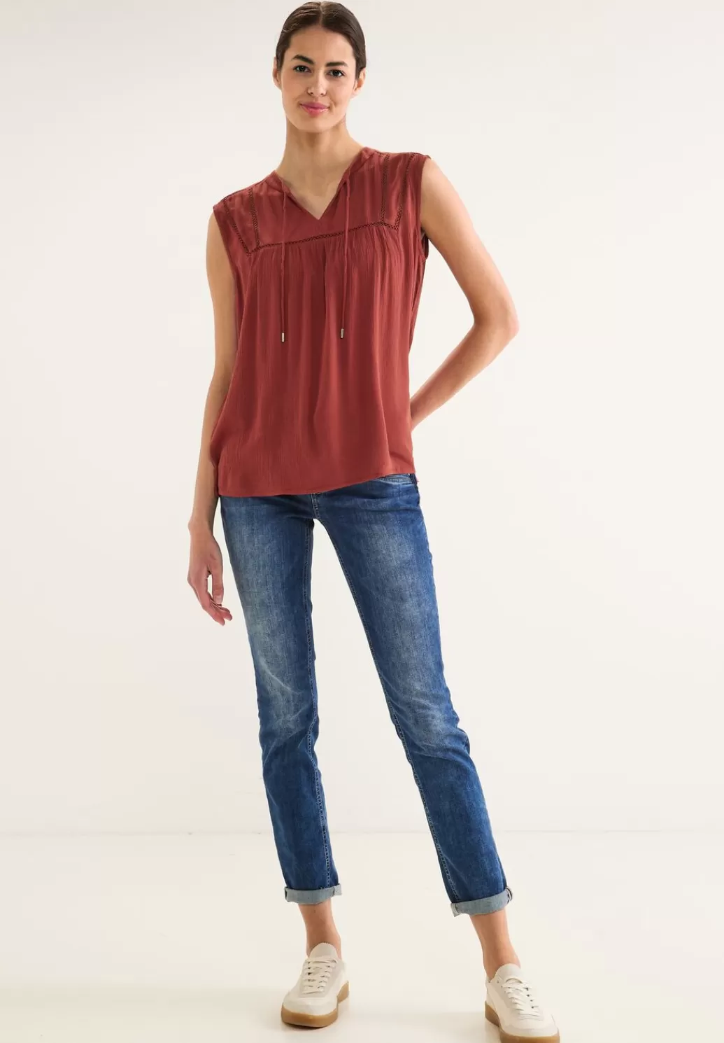 Street One Top Mit Hakeltape^Damen Armellose Blusen