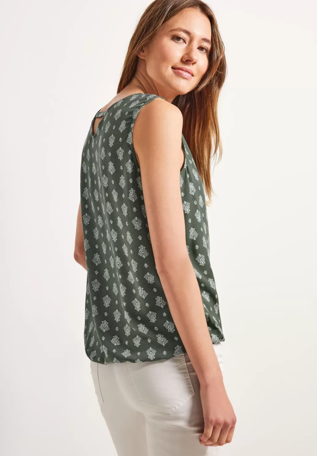 Street One Top Mit Minimalprint^Damen Armellose Blusen