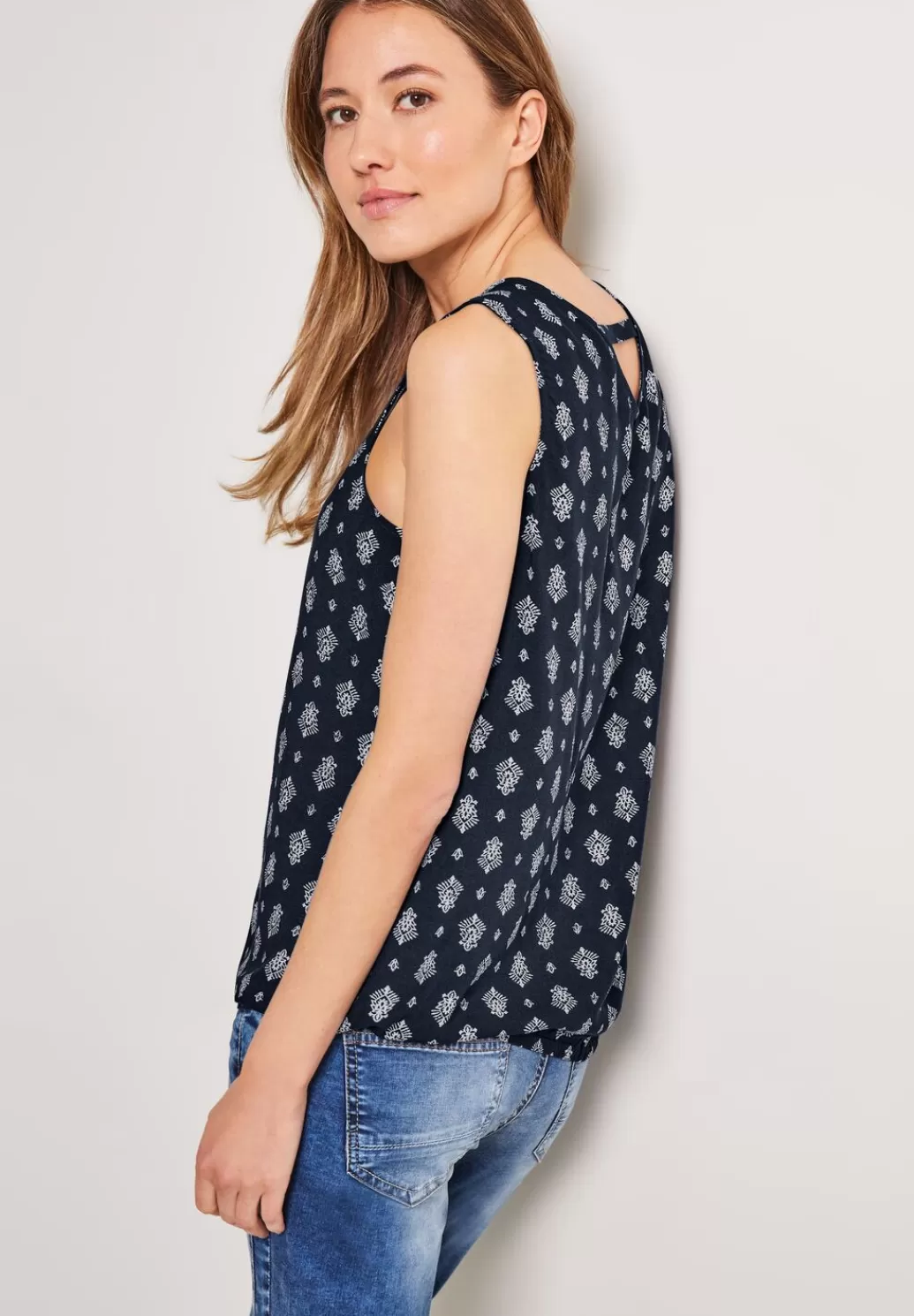 Street One Top Mit Minimalprint^Damen Armellose Blusen