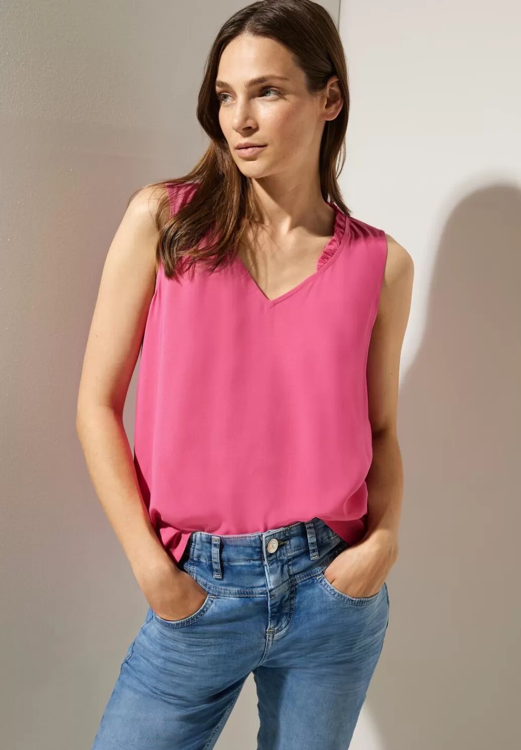 Street One Top Mit Ruschen^Damen Armellose Blusen