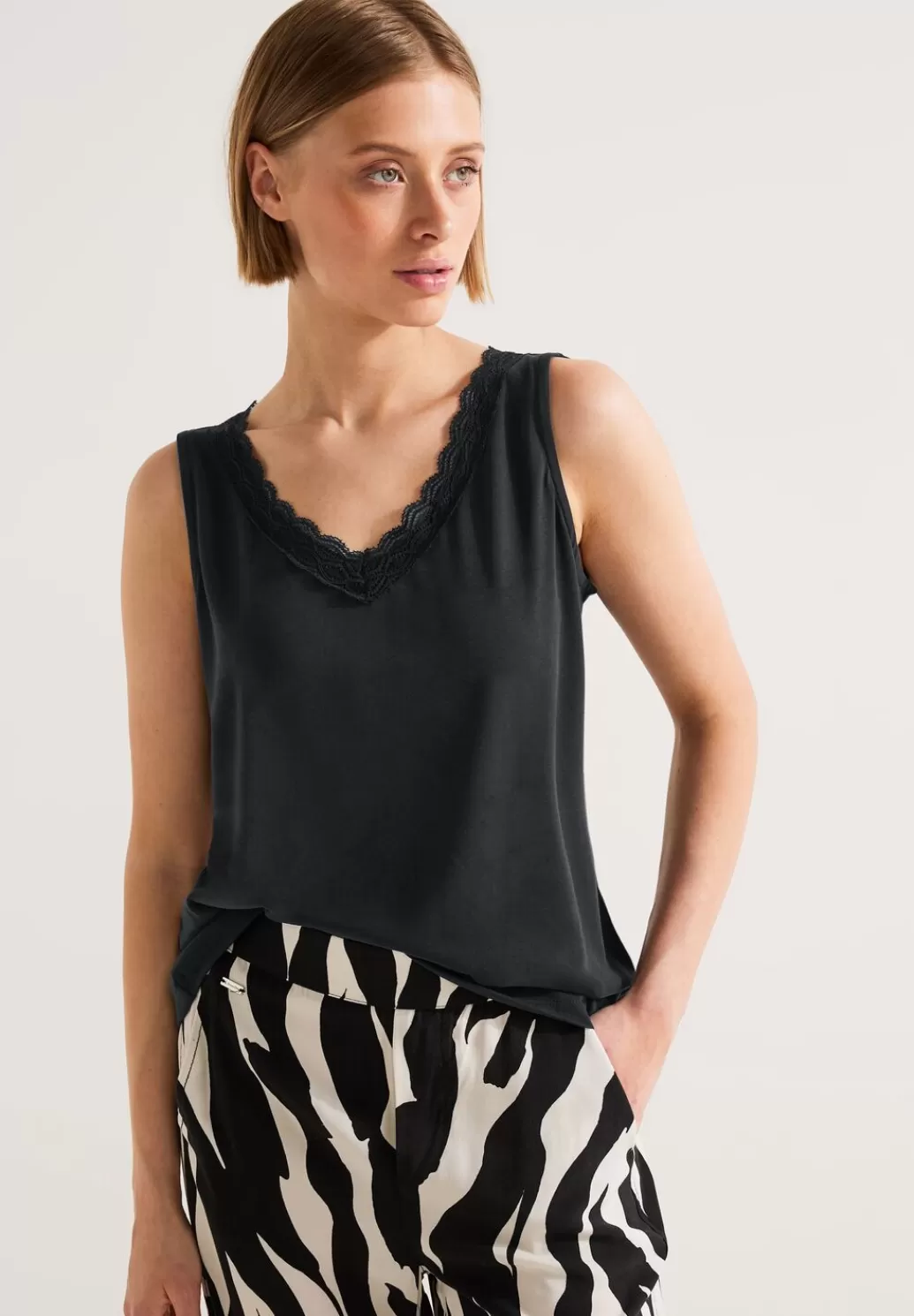 Street One Top Mit Spitzen V-Neck^Damen Tops