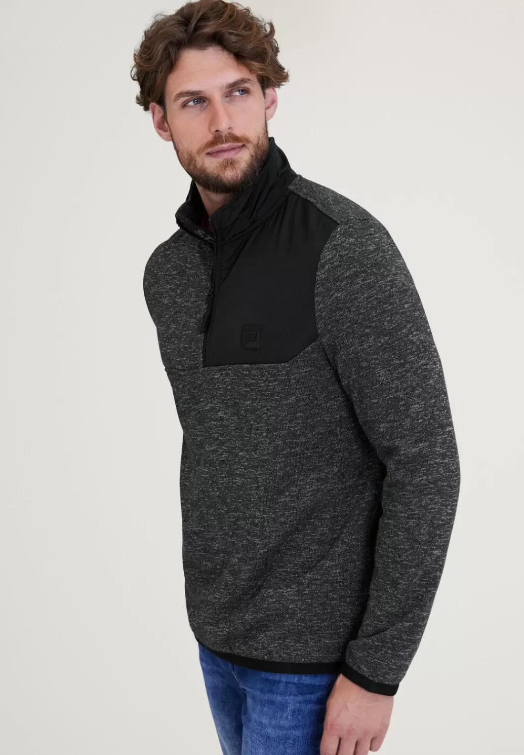 Street One Troyer Im Materialmix^Herren Pullover & Strickjacken