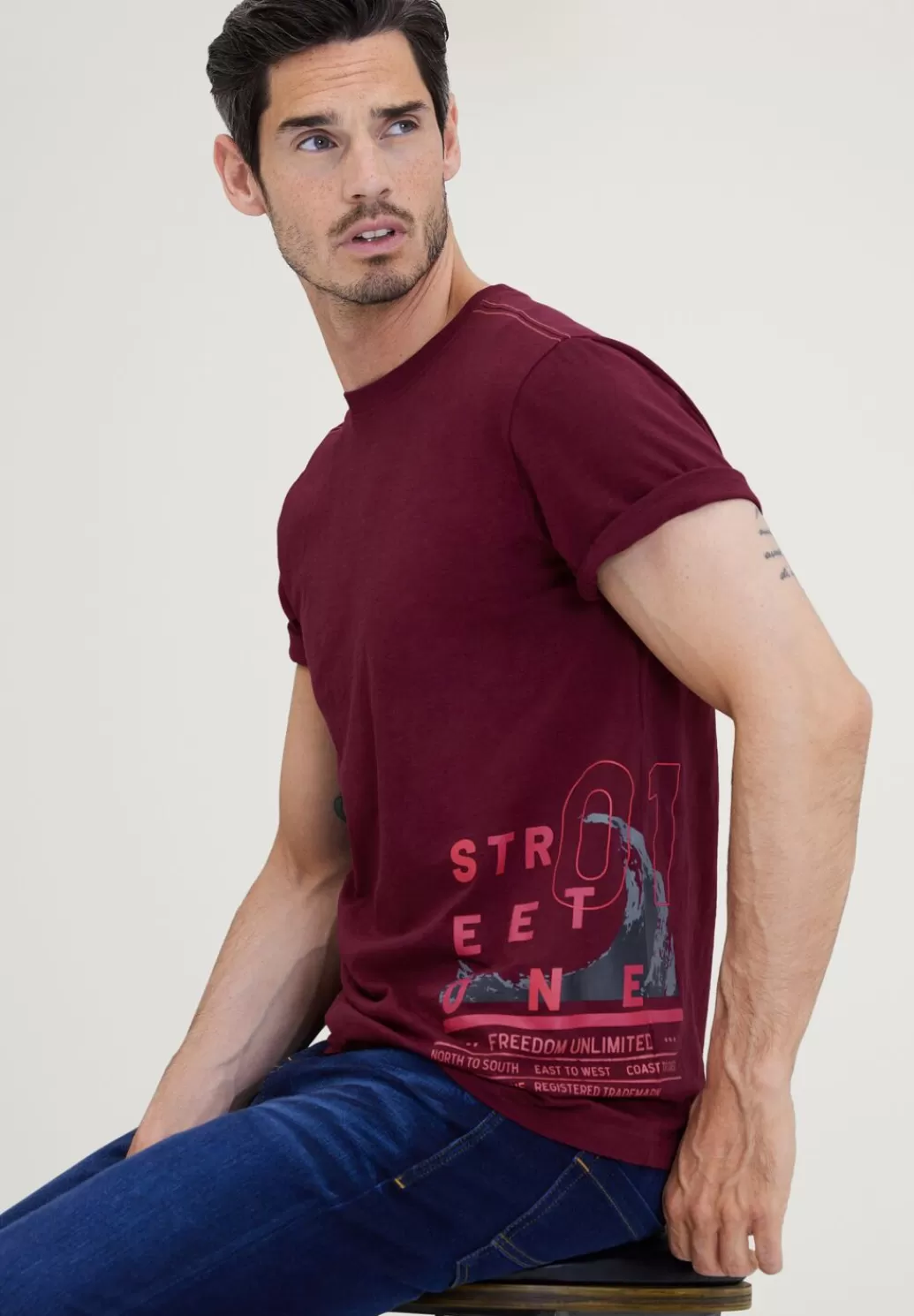 Street One T-Shirt Im Printmix^Herren T-Shirts & Polos