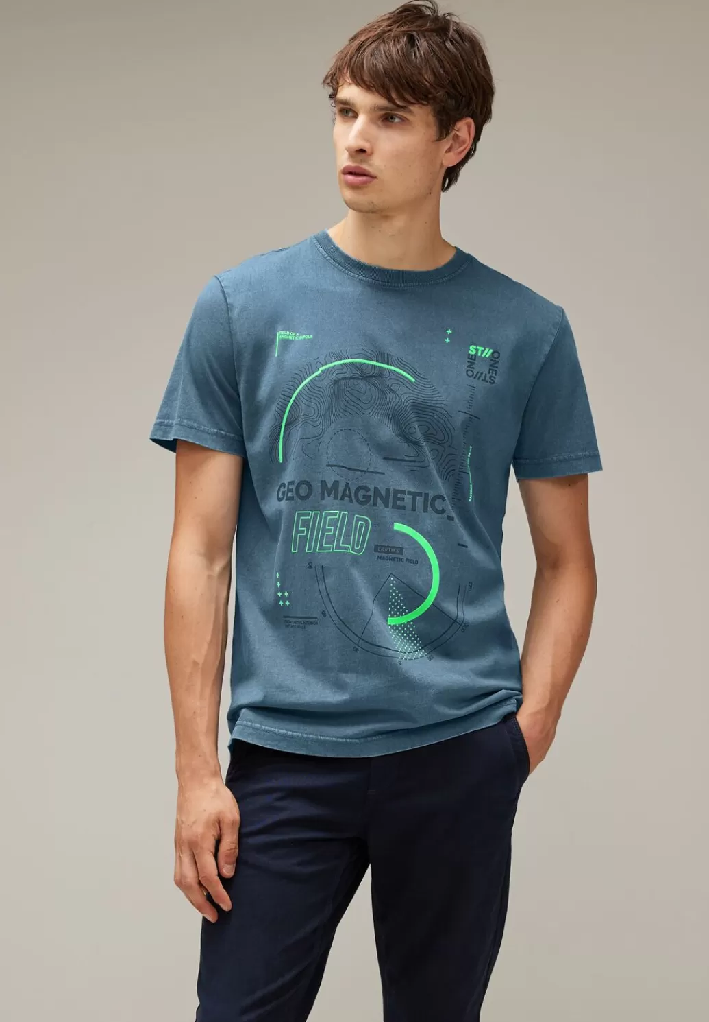 Street One T-Shirt In Gewaschener Optik^Herren T-Shirts & Polos