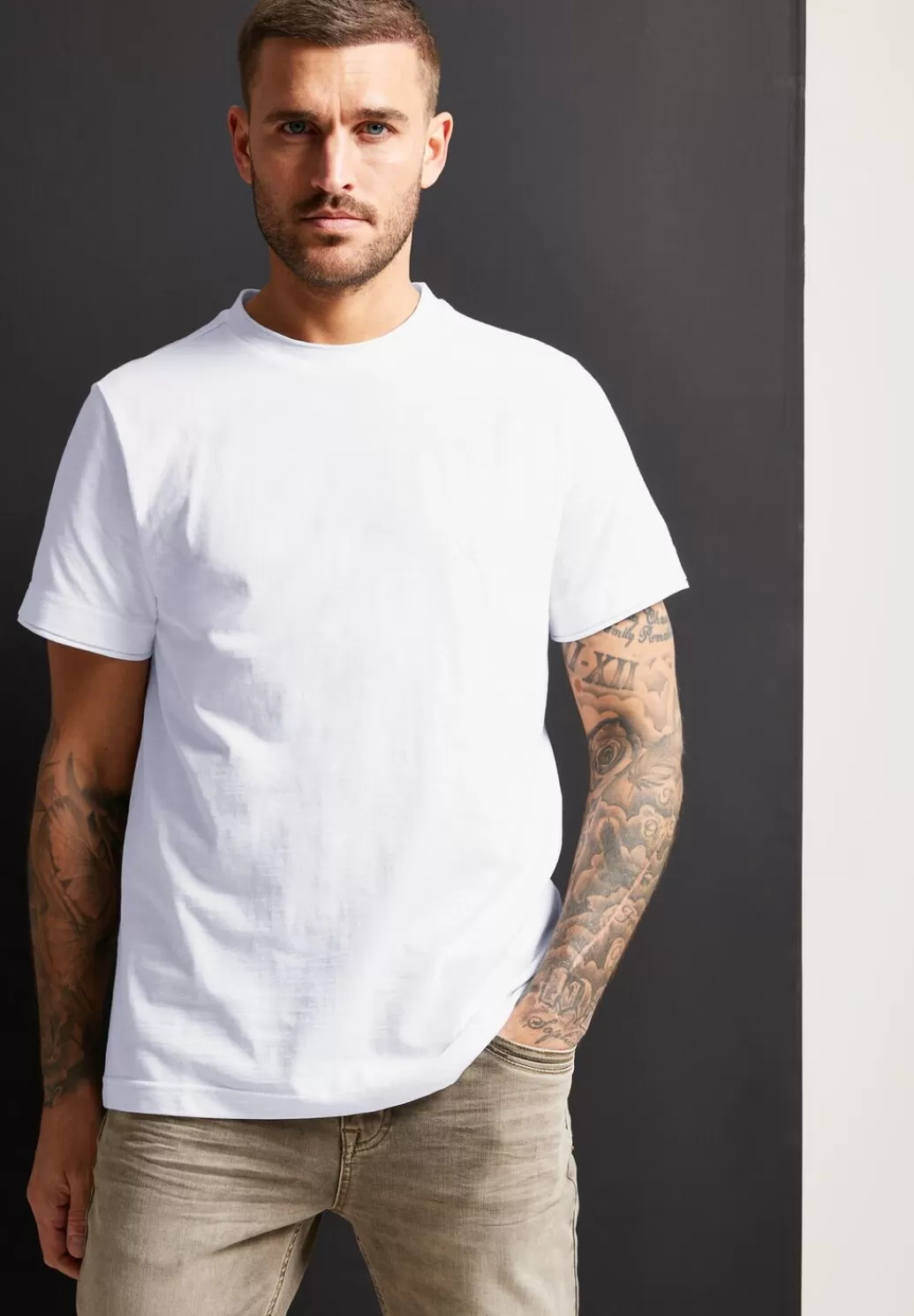 Street One T-Shirt In Unifarbe^Herren T-Shirts & Polos