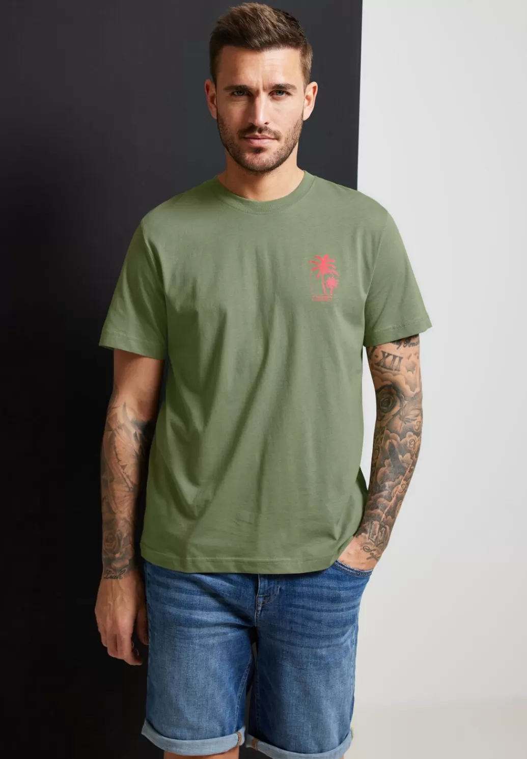 Street One T-Shirt Mit Brustprint^Herren T-Shirts & Polos