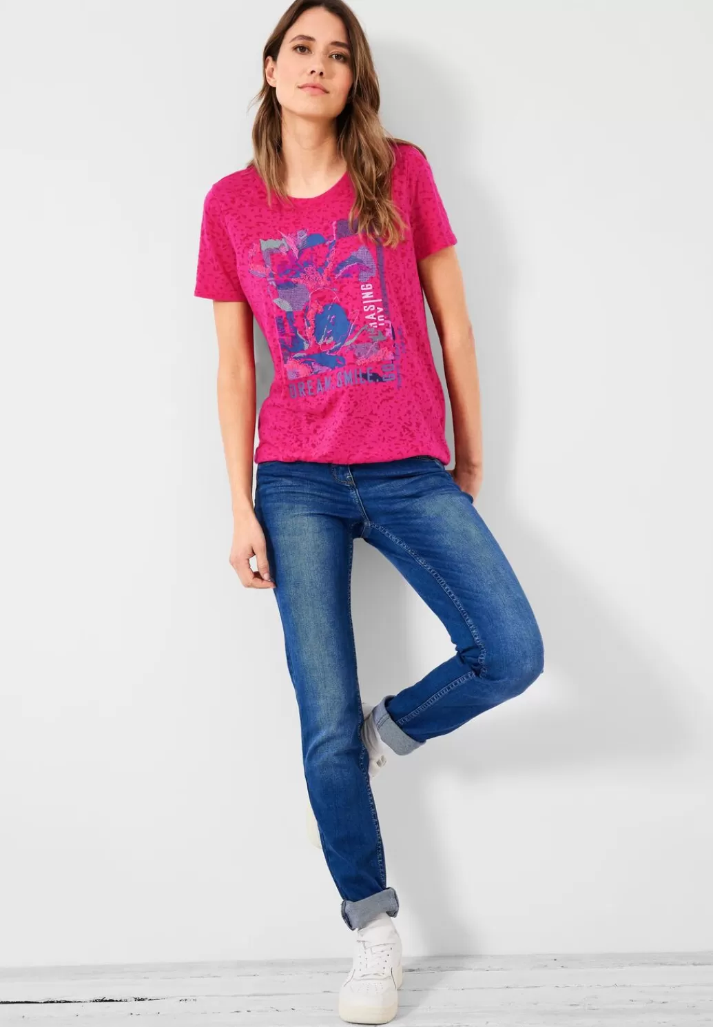 Street One T-Shirt Mit Burnout Optik^Damen Shirts