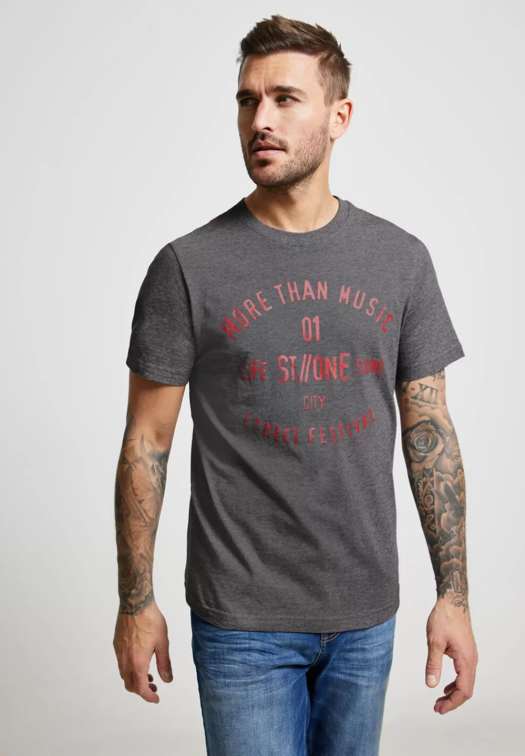 Street One T-Shirt Mit Frontprint^Herren T-Shirts & Polos