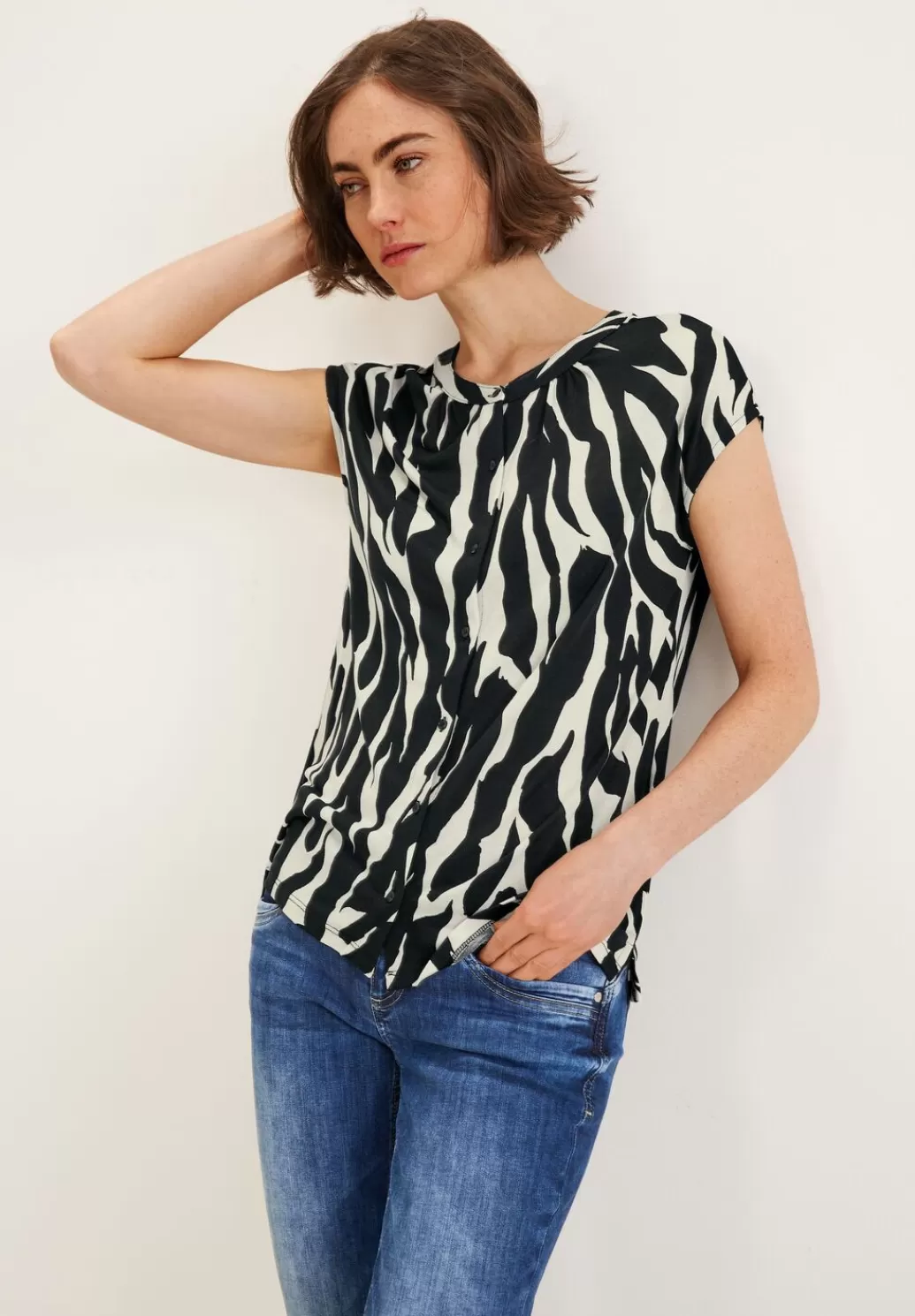 Street One T-Shirt Mit Knopfdessin^Damen Shirts