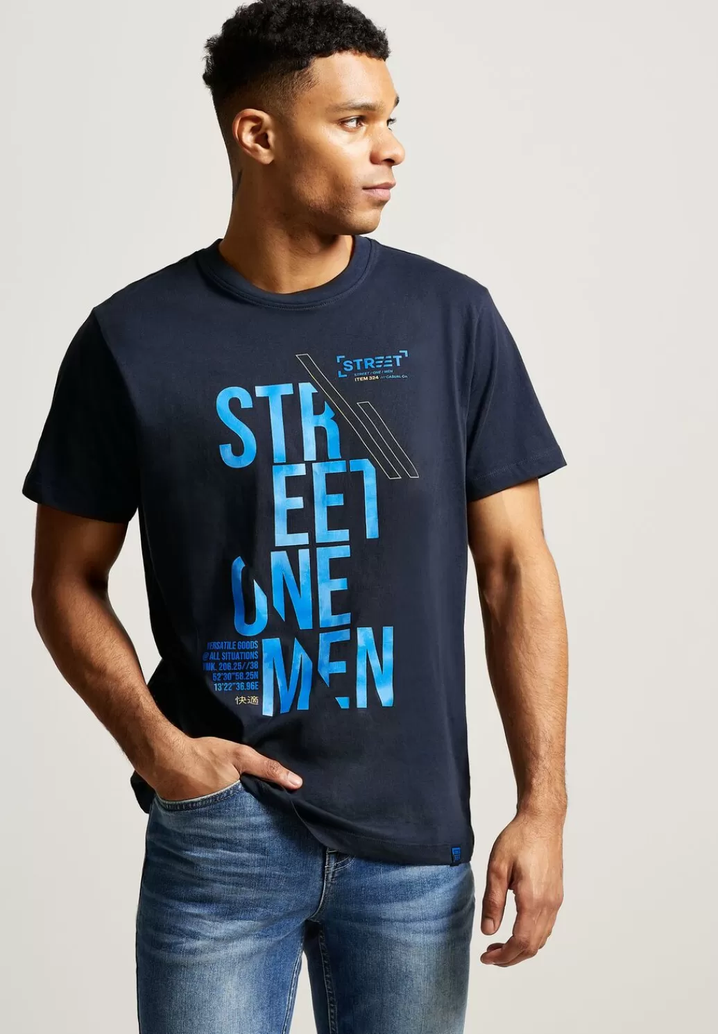 Street One T-Shirt Mit Labelprint^Herren T-Shirts & Polos