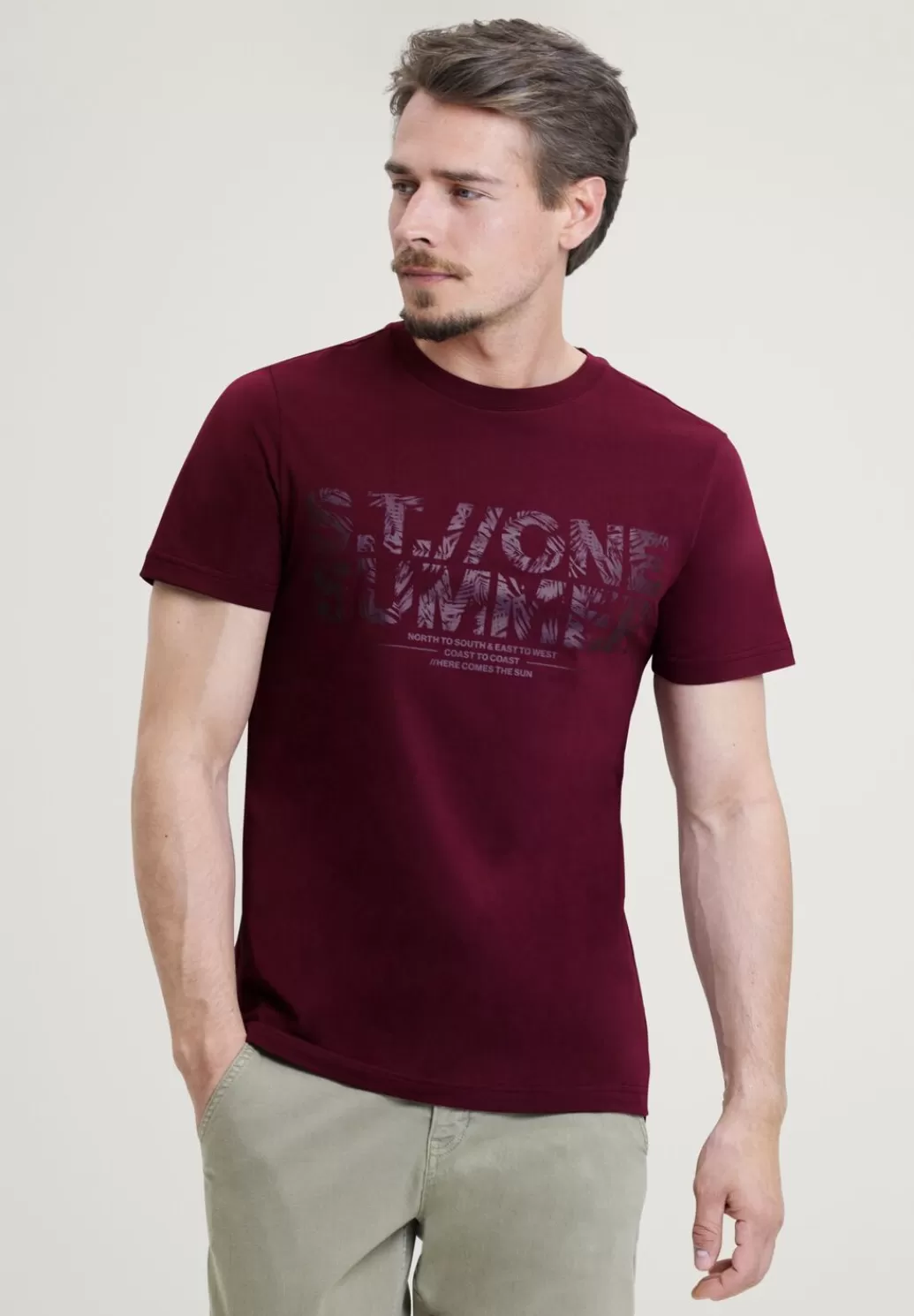 Street One T-Shirt Mit Metallic Print^Herren T-Shirts & Polos