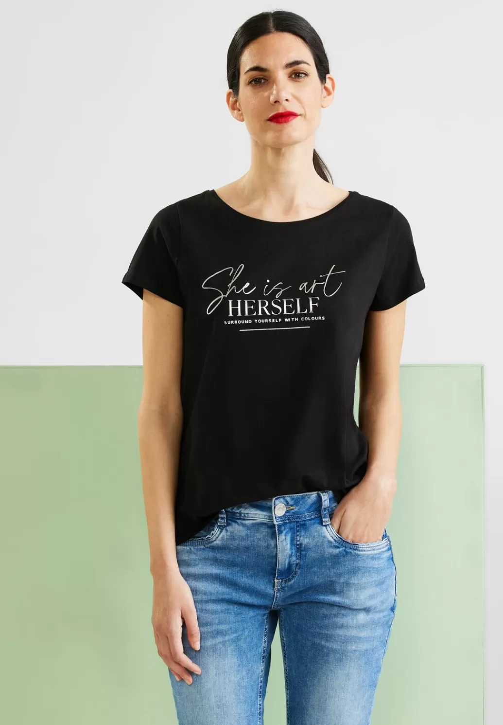 Street One T-Shirt Mit Partprint^Damen Shirts