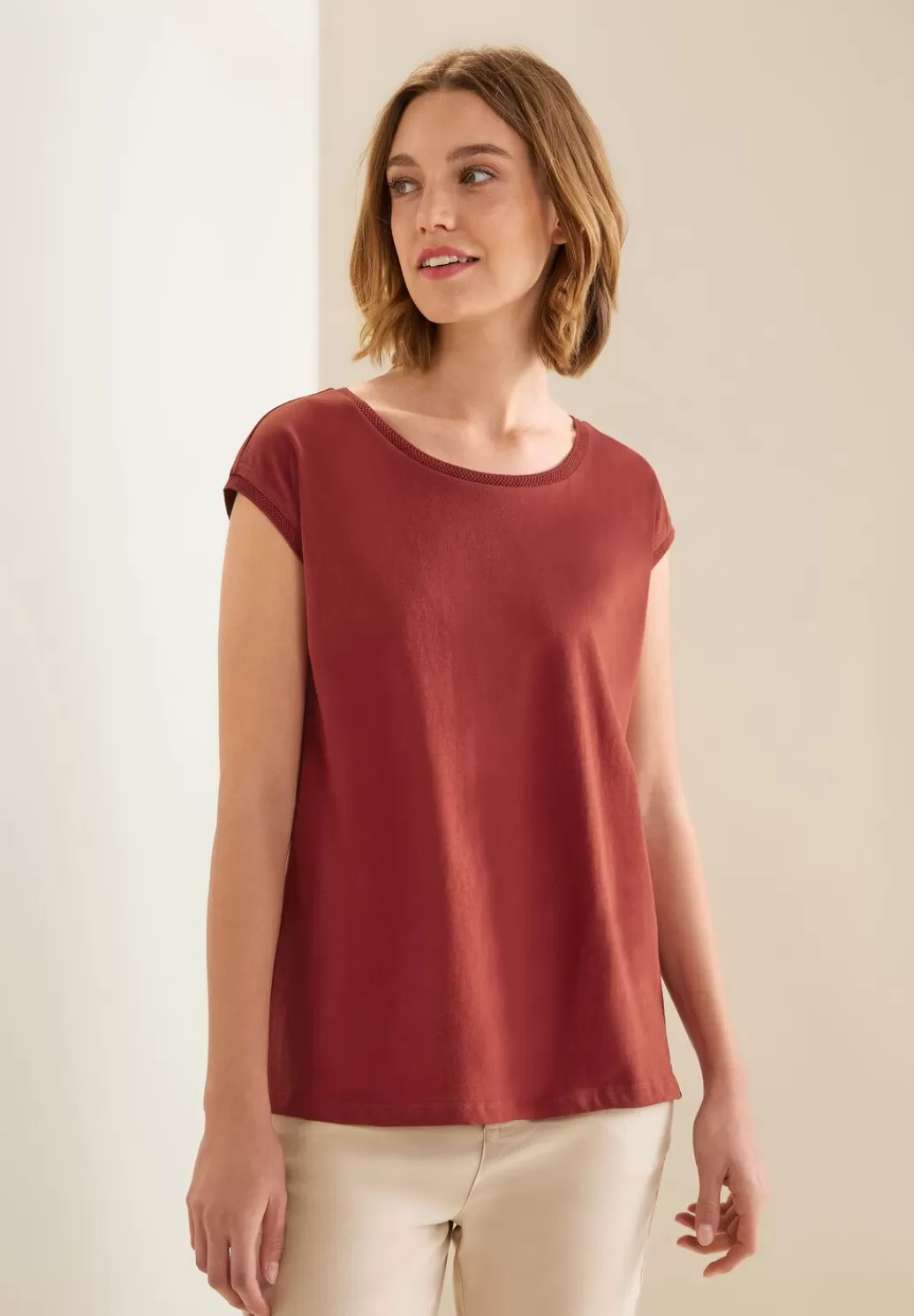 Street One T-Shirt Mit Rippdetail^Damen Shirts