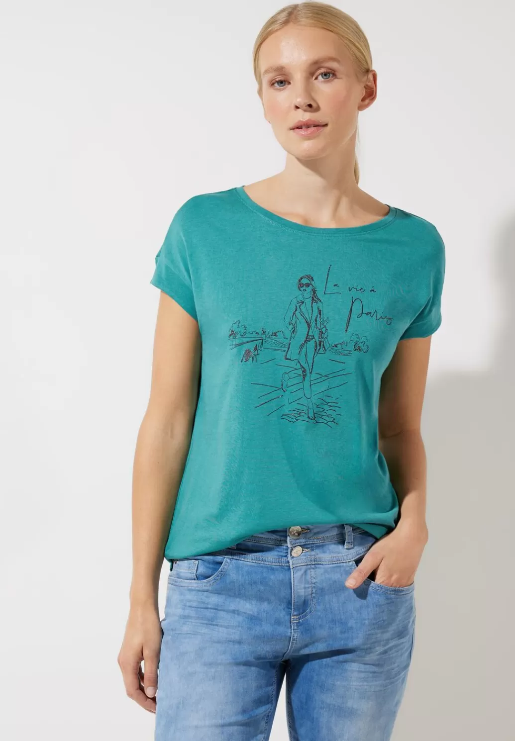 Street One T-Shirt Mit Schimmerprint^Damen Shirts