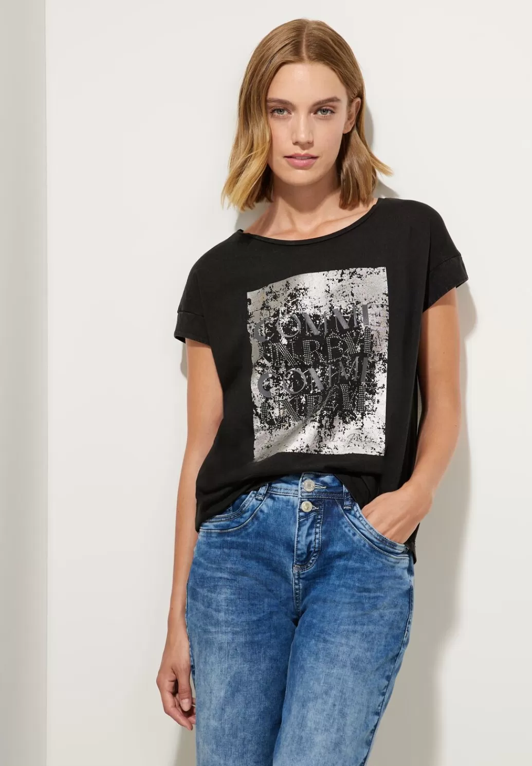 Street One T-Shirt Mit Schimmerwording^Damen Shirts