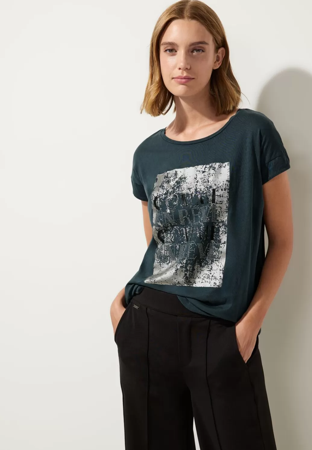 Street One T-Shirt Mit Schimmerwording^Damen Shirts