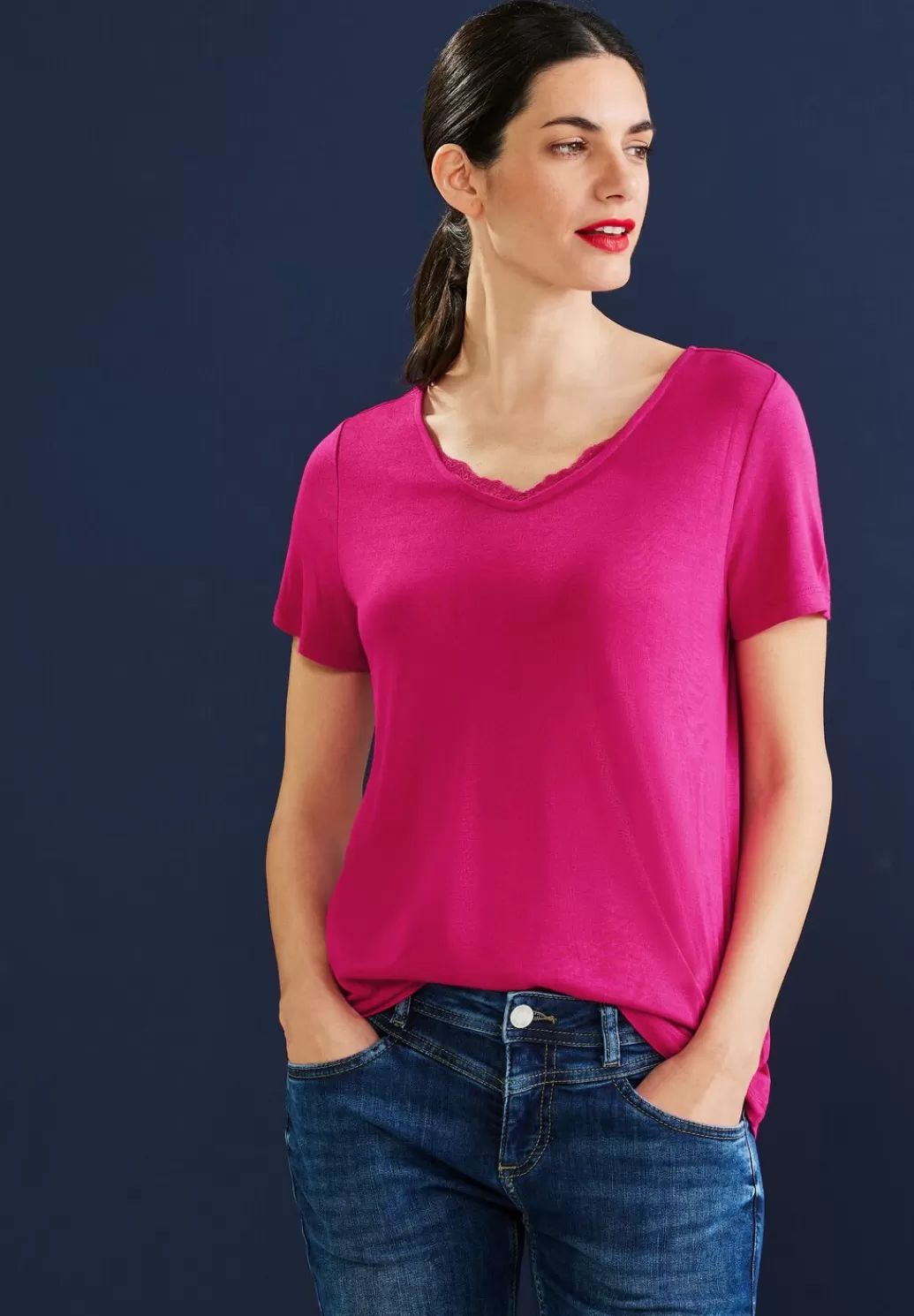 Street One T-Shirt Mit Spitzendetail^Damen Shirts