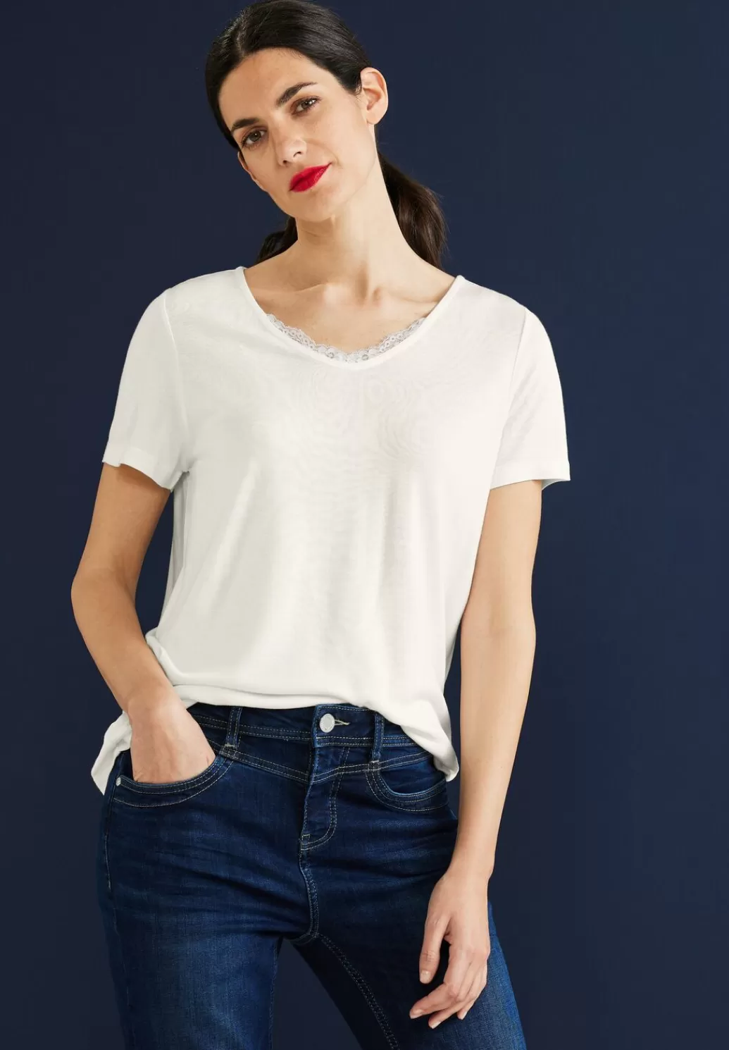 Street One T-Shirt Mit Spitzendetail^Damen Shirts